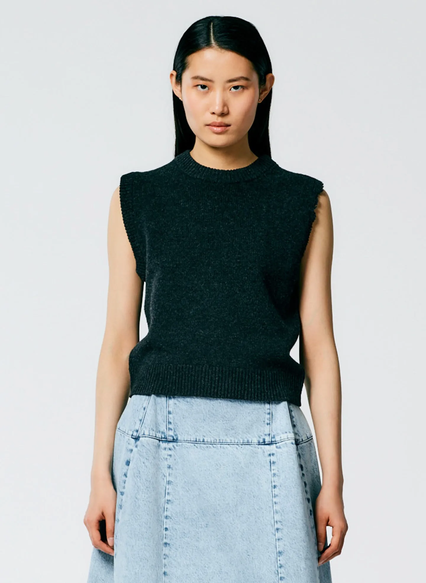 Soft Lambswool Distressed Vest sold by Tibi