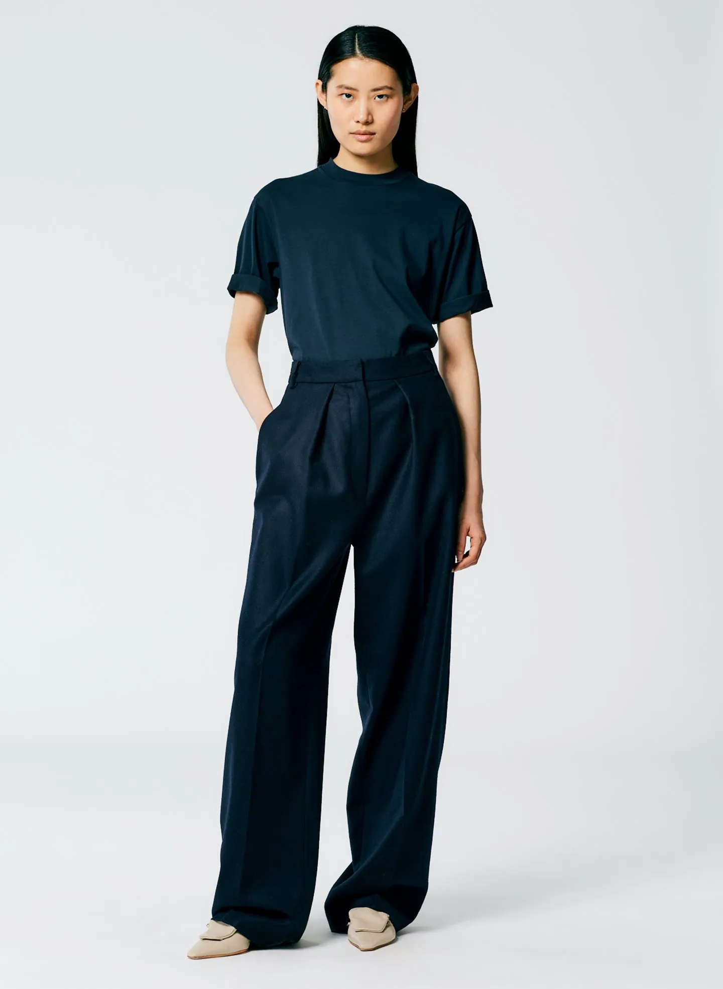 Superfine Wool Flannel Faye Trouser sold by Tibi product image thumbnail 4