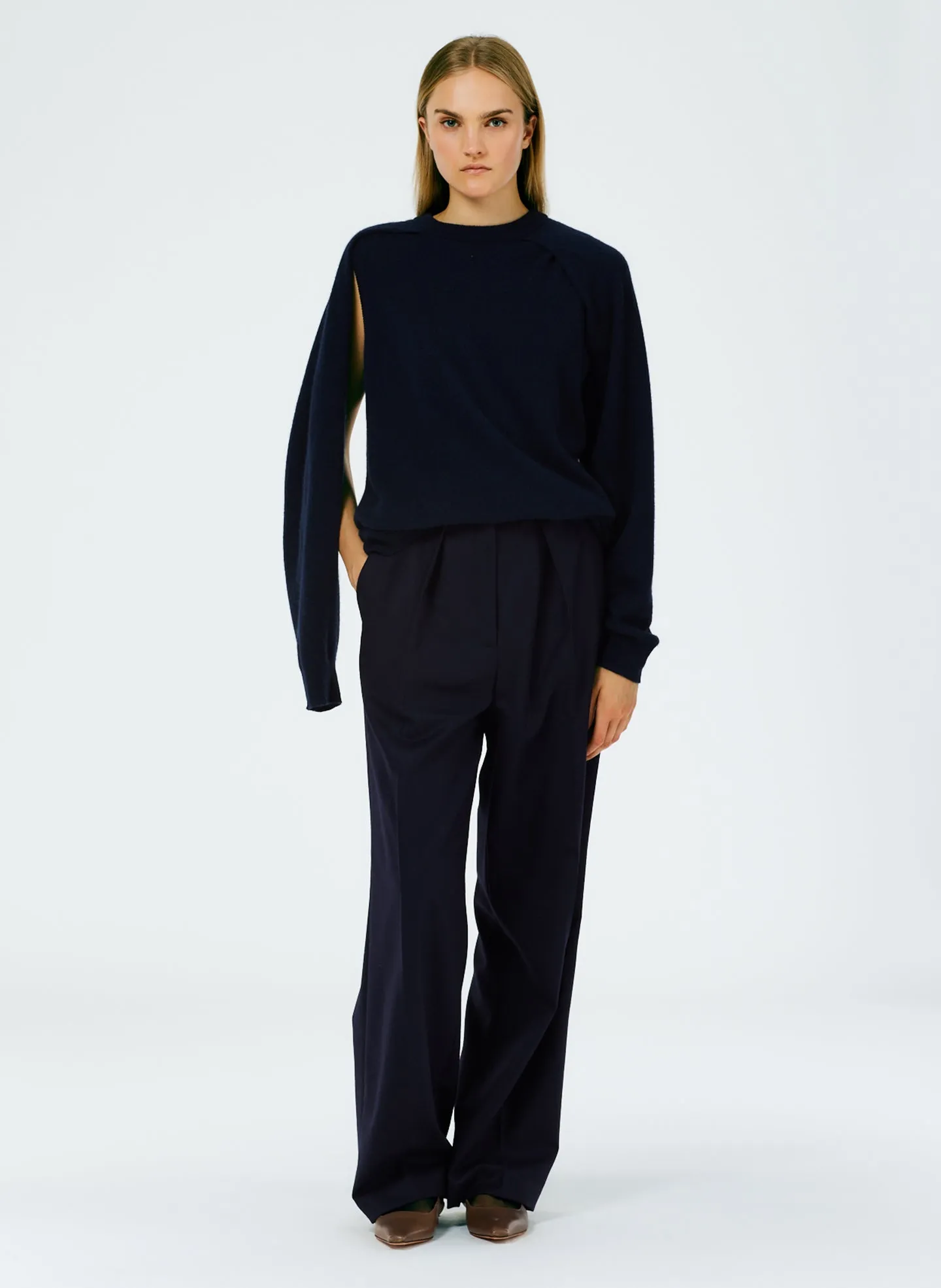 Superfine Wool Flannel Faye Trouser sold by Tibi