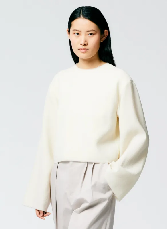 Melee Crepe Long Sleeve Cropped Top made by Tibi