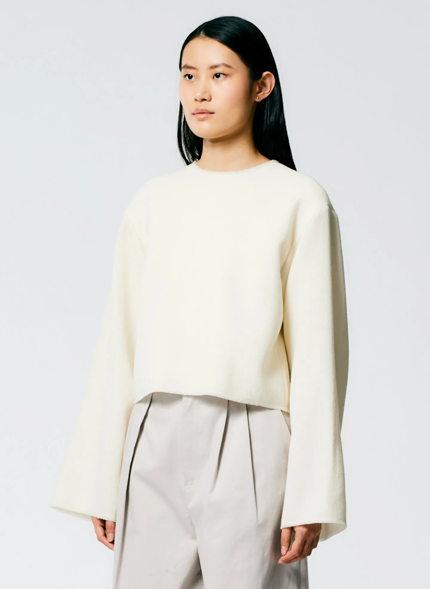 Melee Crepe Long Sleeve Cropped Top sold by Tibi product image thumbnail 2