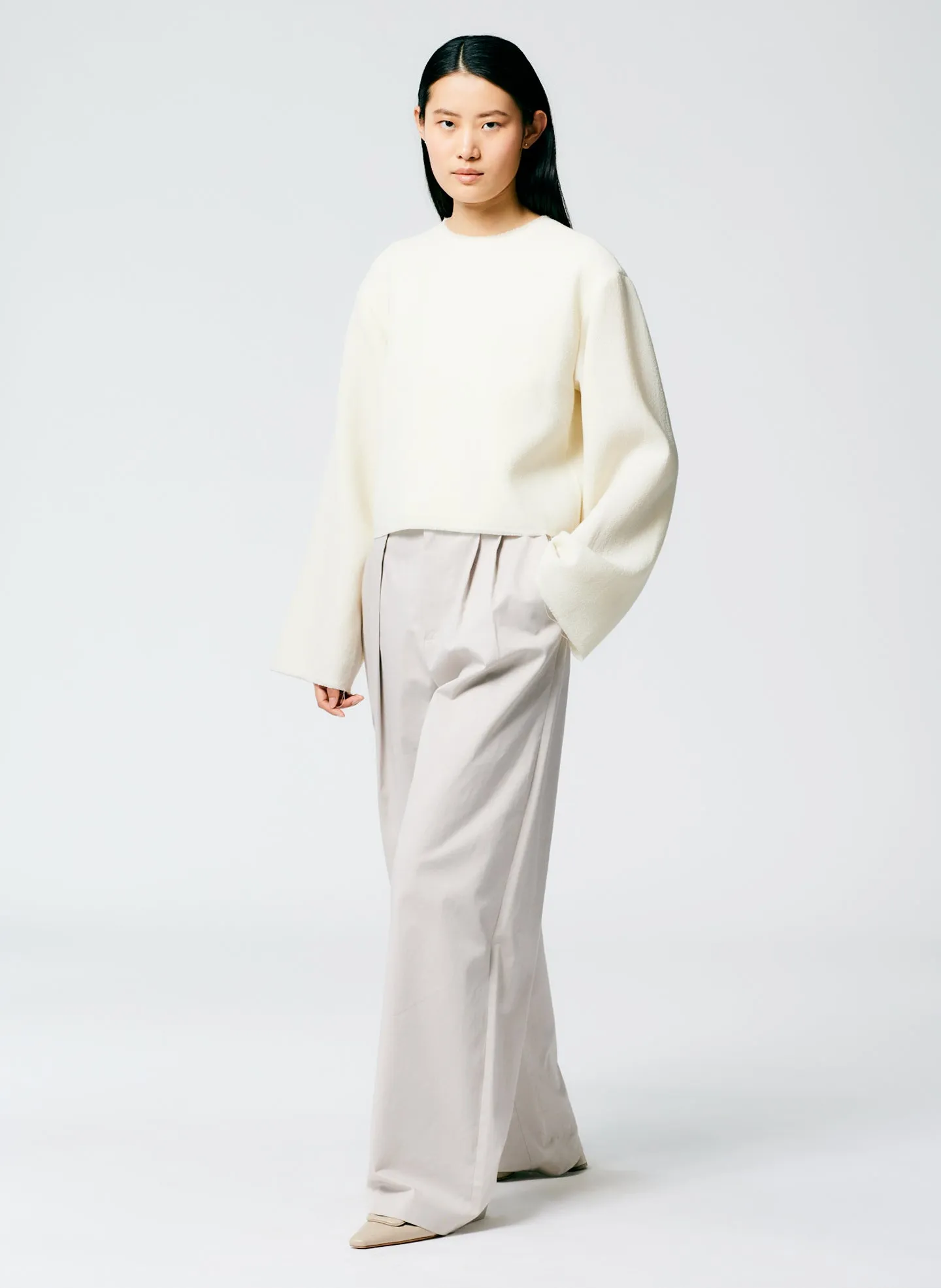 Melee Crepe Long Sleeve Cropped Top sold by Tibi product image thumbnail 5