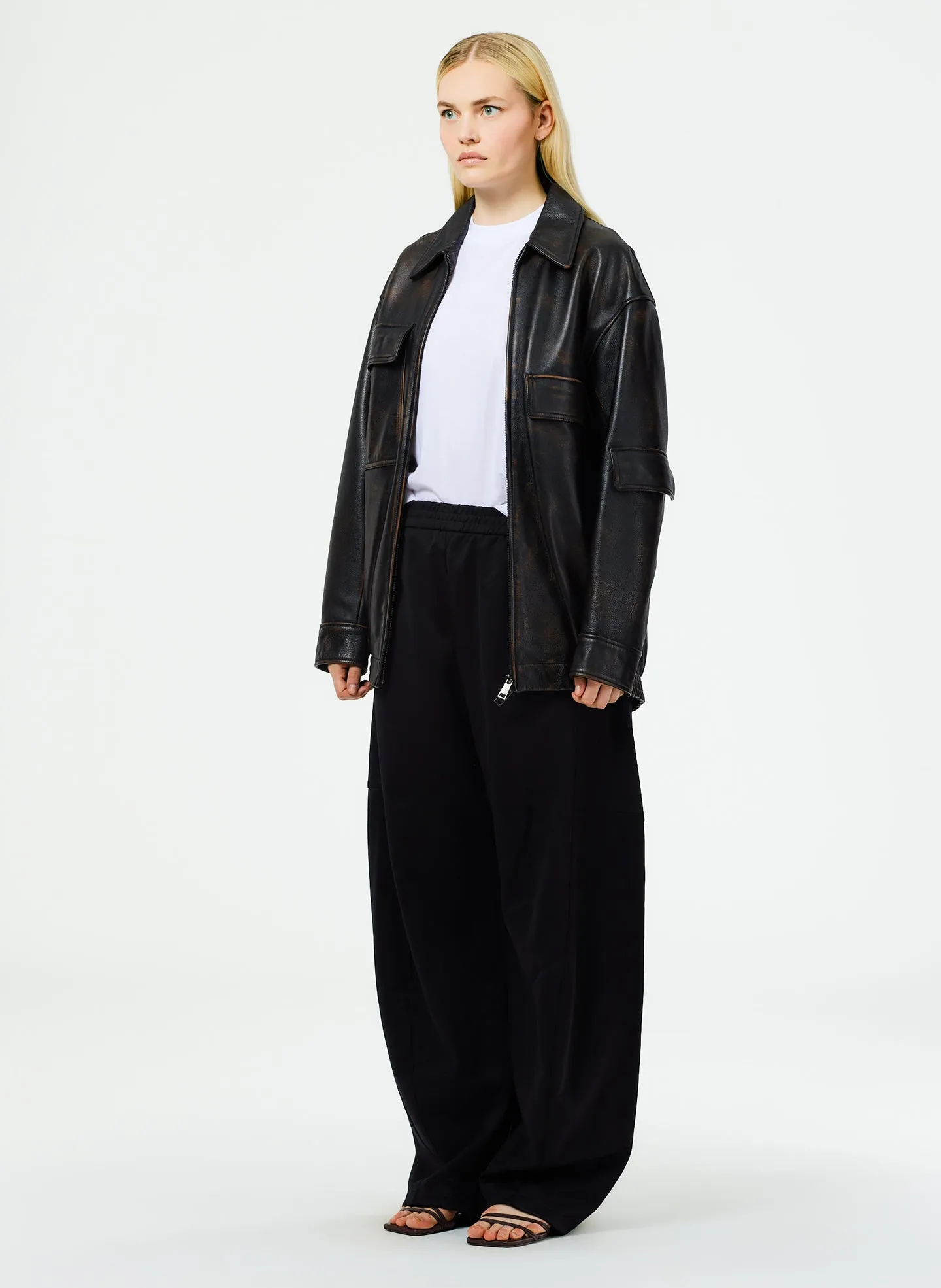 Aviator Leather Oversized Bomber sold by Tibi product image thumbnail 2