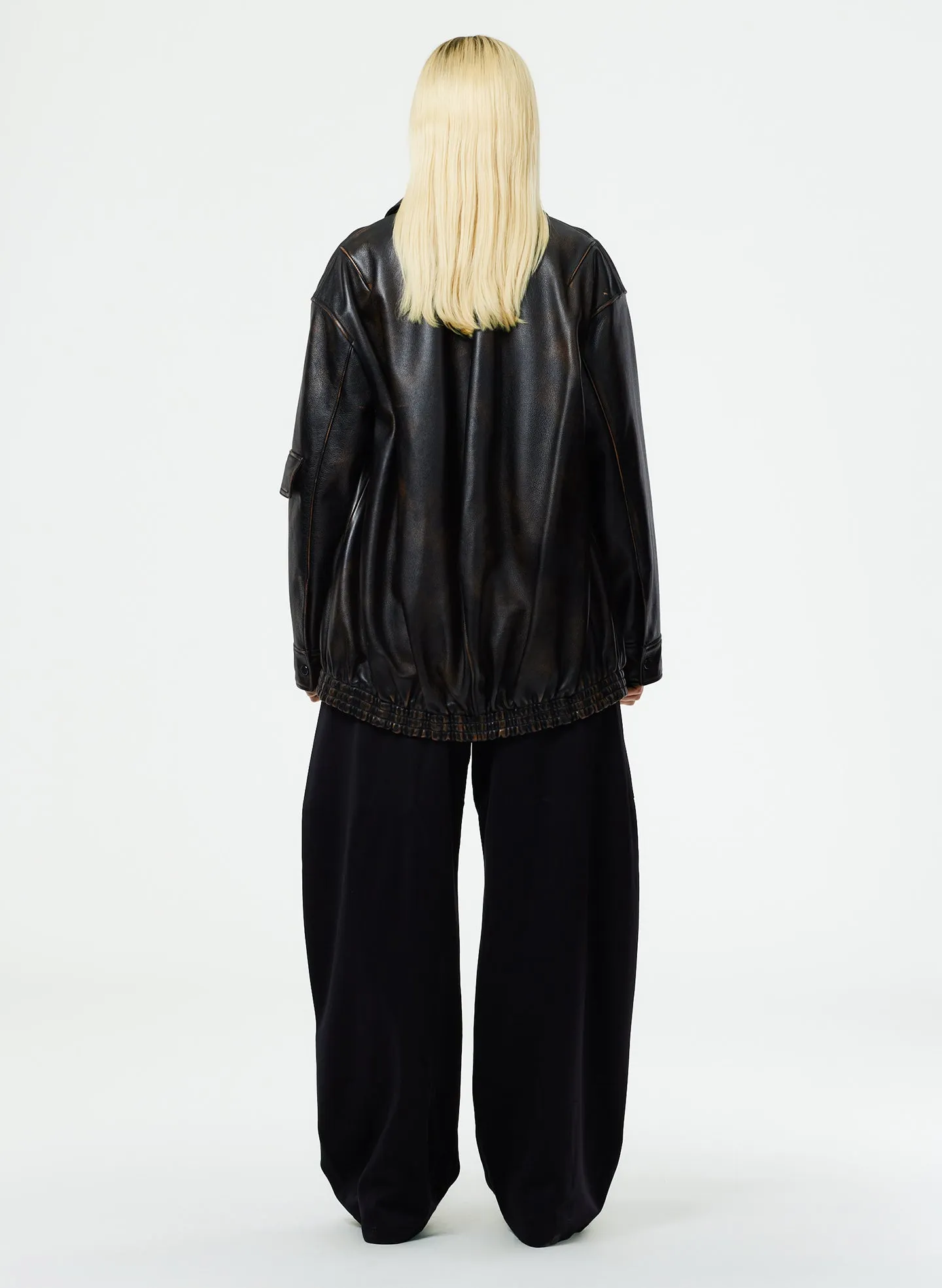 Aviator Leather Oversized Bomber sold by Tibi product image thumbnail 3