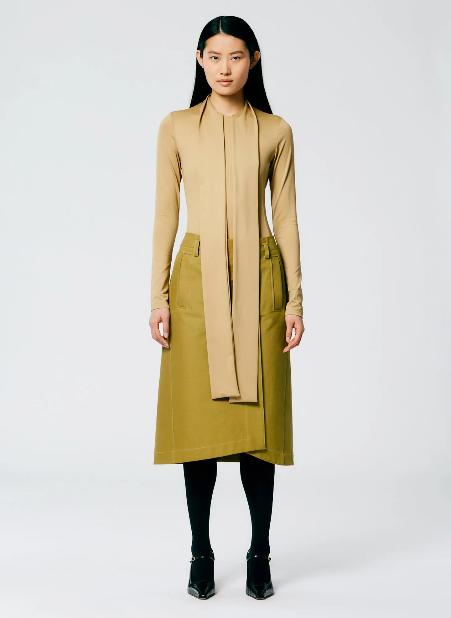 Tie Neck Stretch Bodysuit sold by Tibi product image thumbnail 5