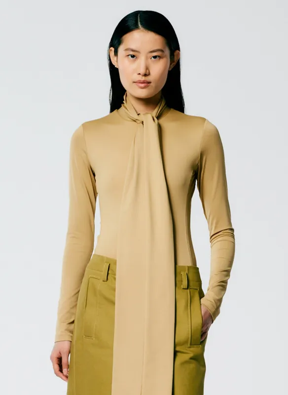 Tie Neck Stretch Bodysuit made by Tibi