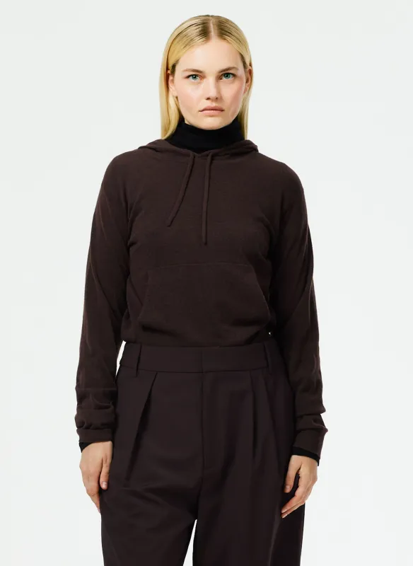 Skinlike Mercerized Wool Shrunken Hoodie made by Tibi