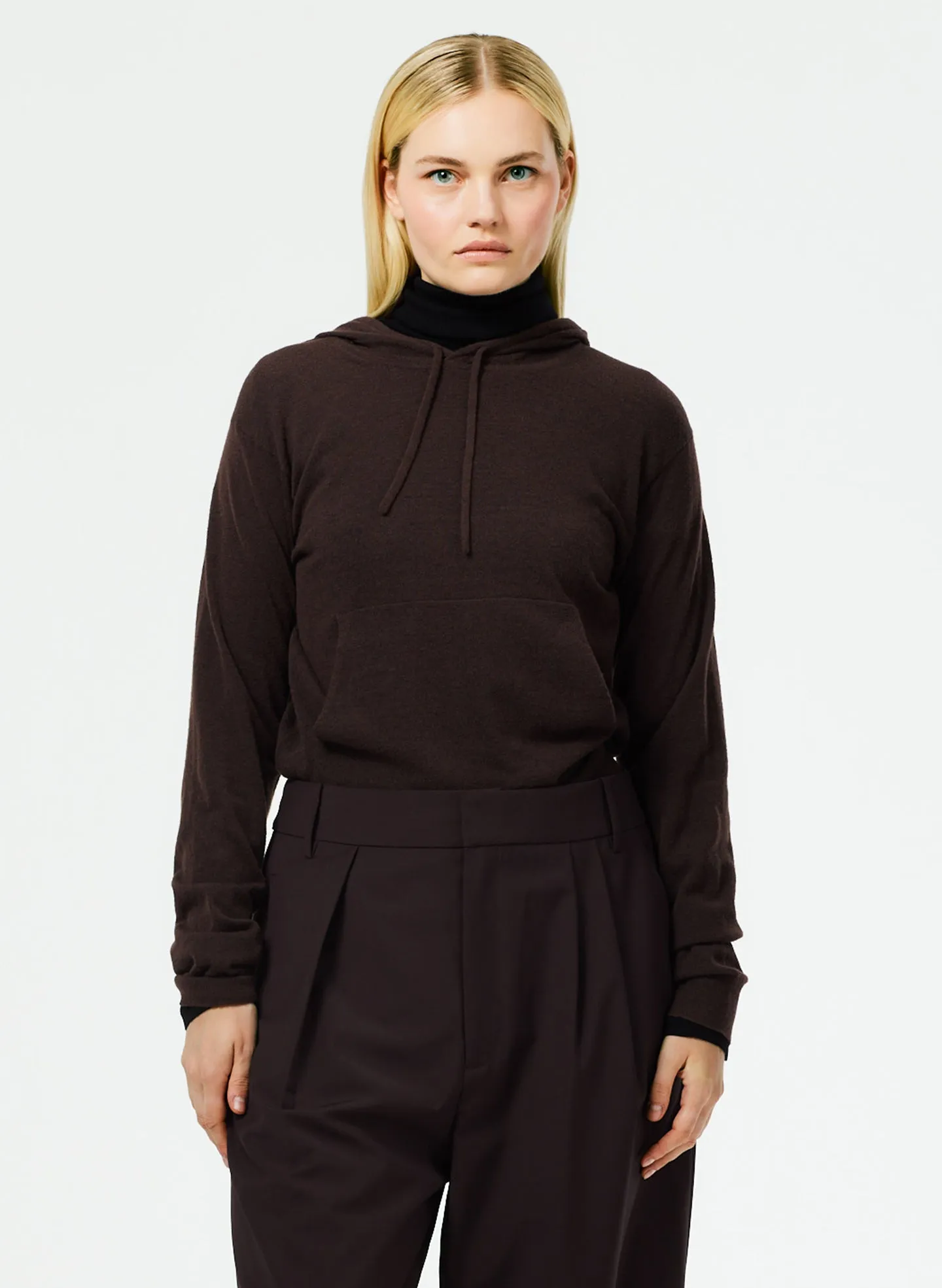 Skinlike Mercerized Wool Shrunken Hoodie sold by Tibi