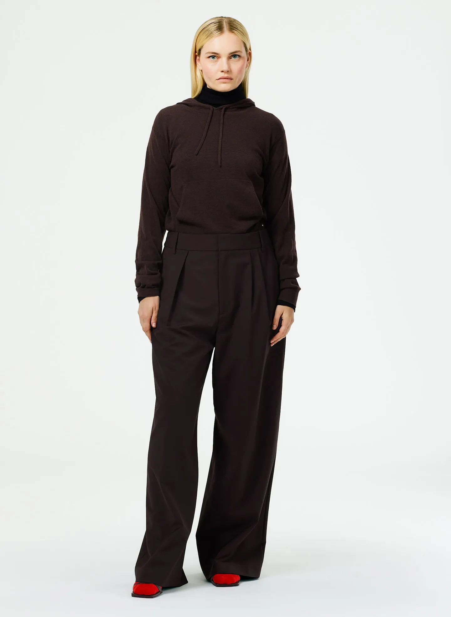 Skinlike Mercerized Wool Shrunken Hoodie sold by Tibi product image thumbnail 5