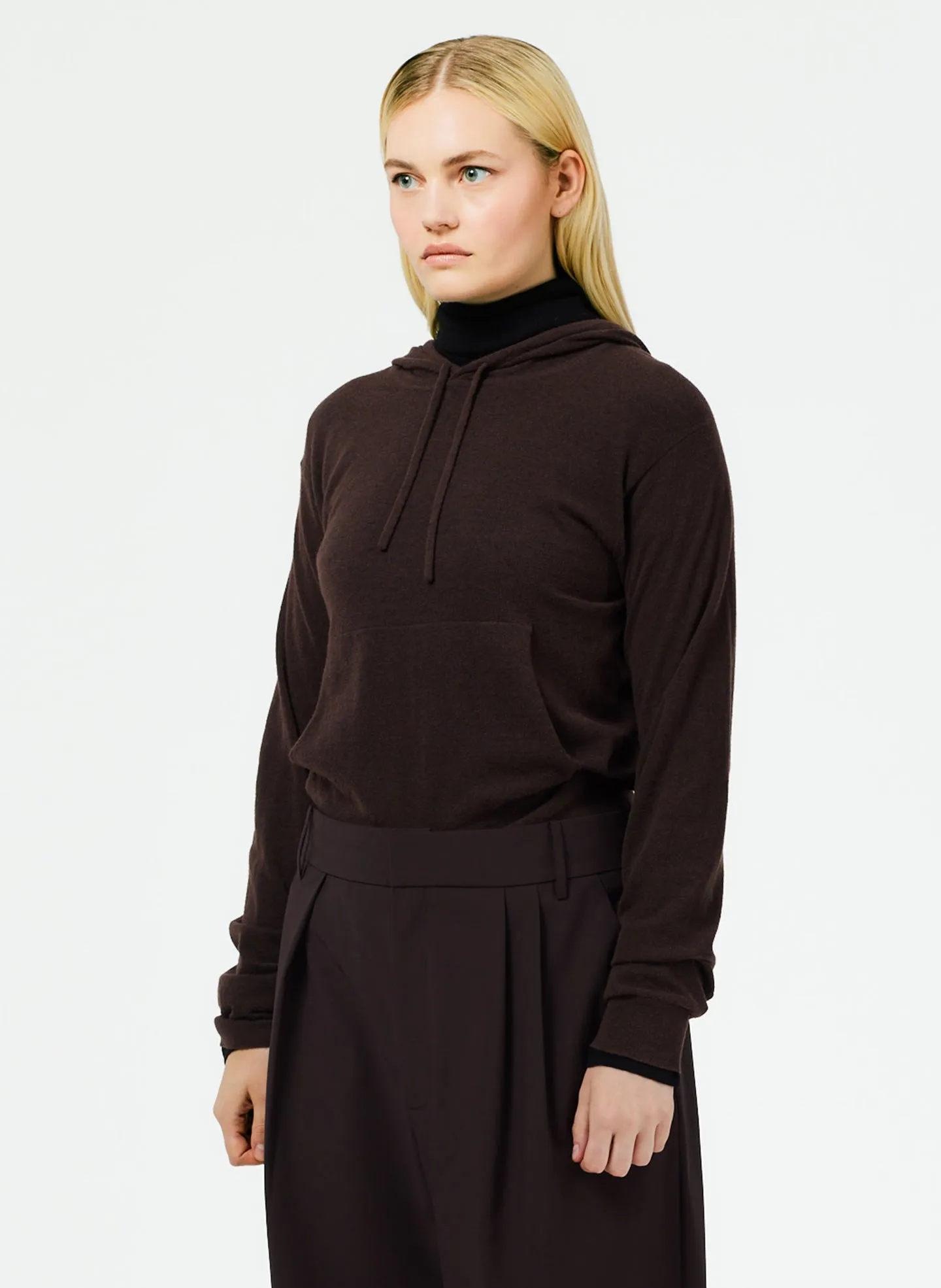 Skinlike Mercerized Wool Shrunken Hoodie sold by Tibi product image thumbnail 3