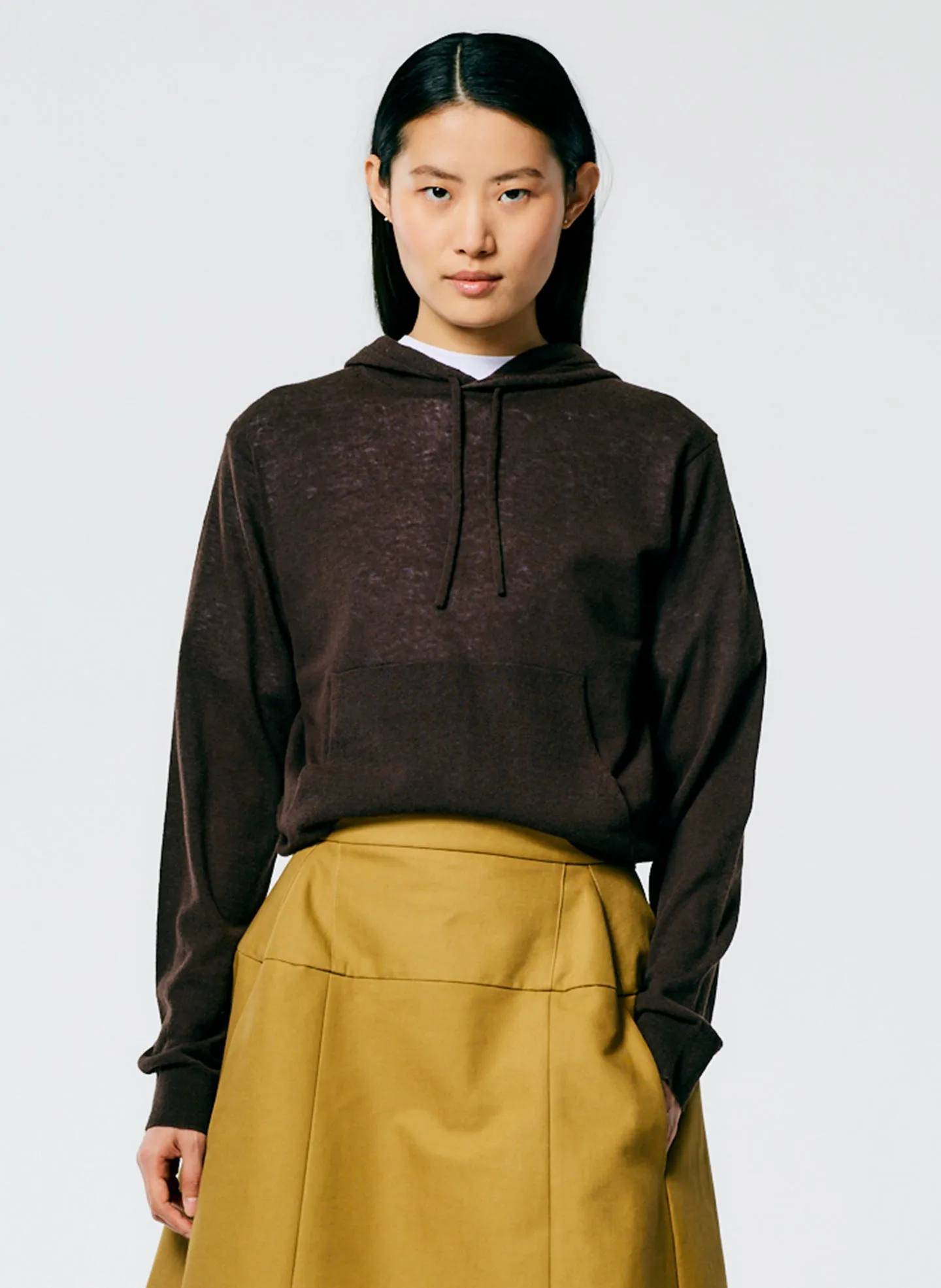 Skinlike Mercerized Wool Shrunken Hoodie sold by Tibi product image thumbnail 2