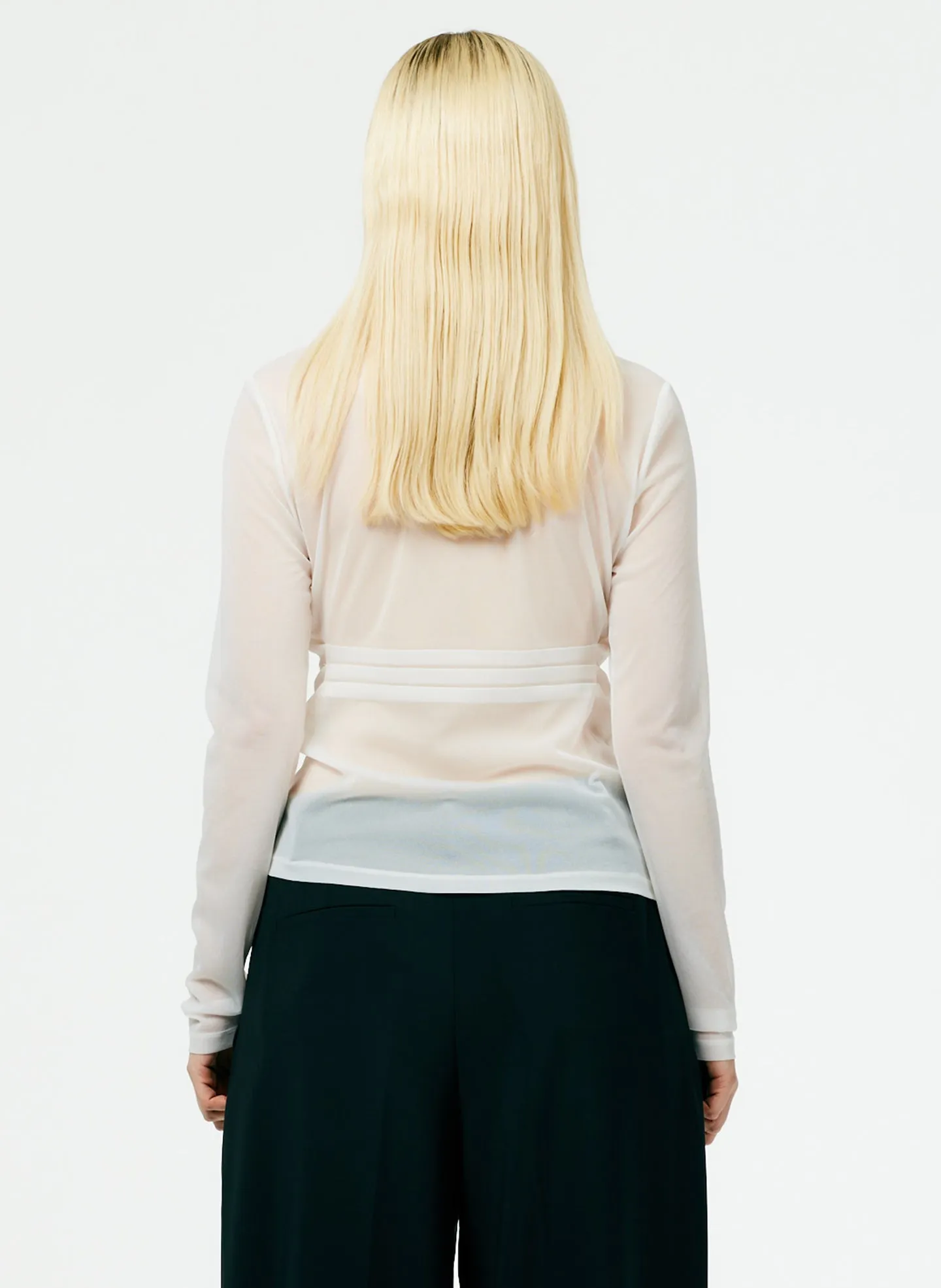 Sheer Gauze Long Sleeve Top With Pintuck Detail sold by Tibi product image thumbnail 4