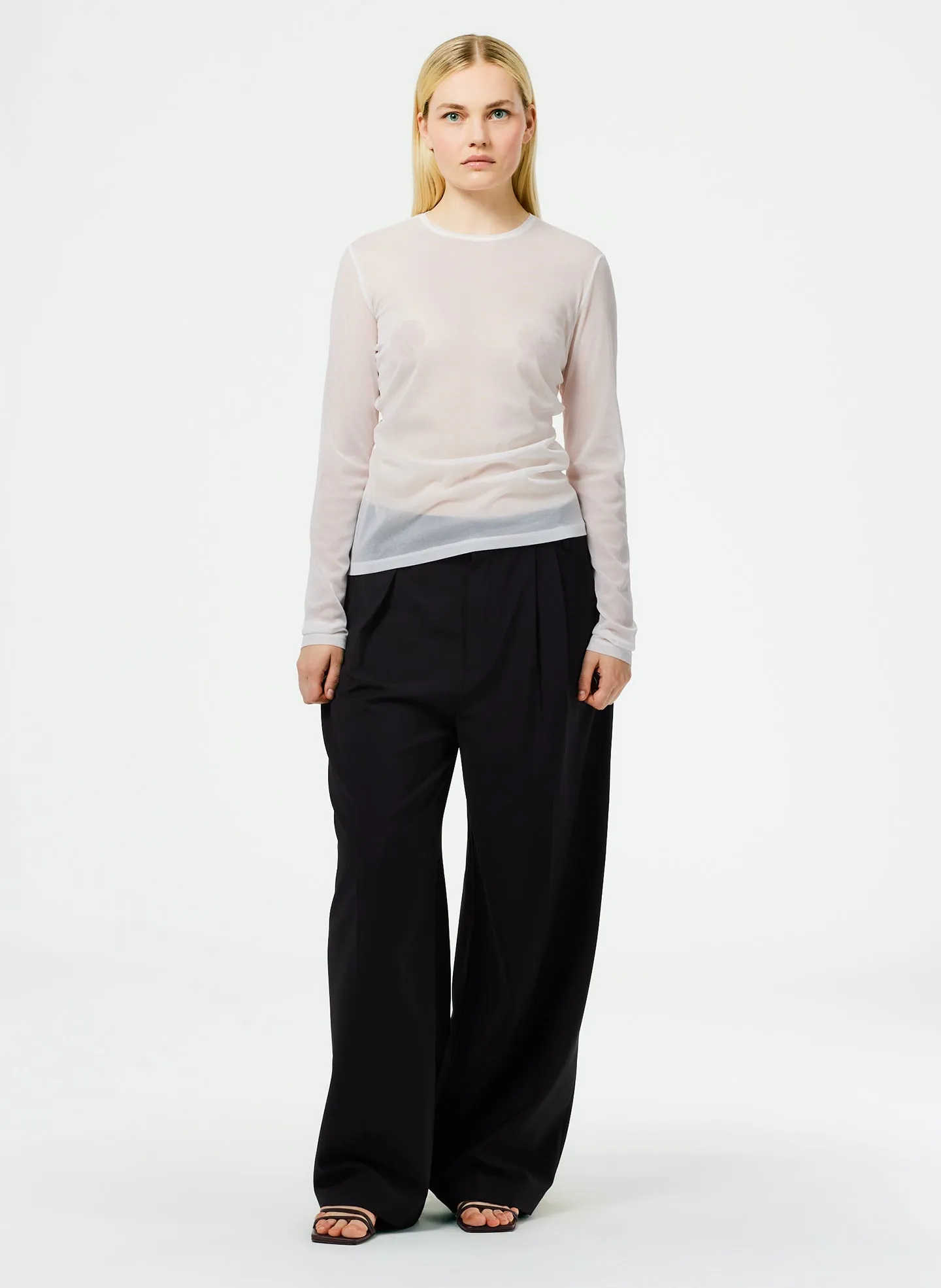 Sheer Gauze Long Sleeve Top With Pintuck Detail sold by Tibi product image thumbnail 5