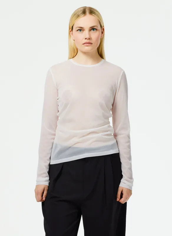 Sheer Gauze Long Sleeve Top With Pintuck Detail sold by Tibi