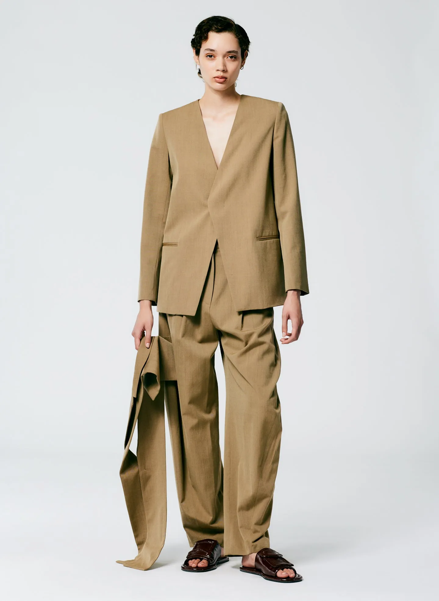Refined Wool Tricotine Suiting Simon Trouser sold by Tibi product image thumbnail 4
