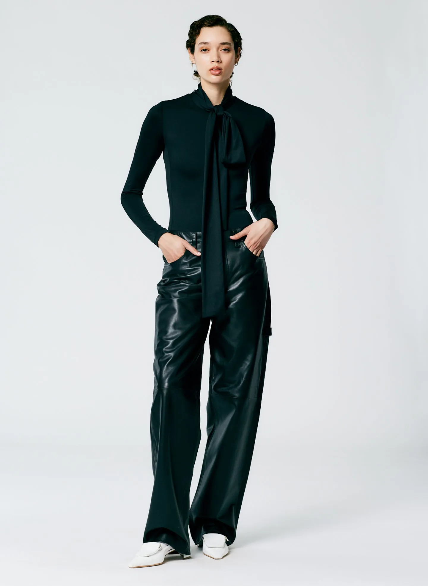 Tie Neck Stretch Bodysuit sold by Tibi product image thumbnail 5