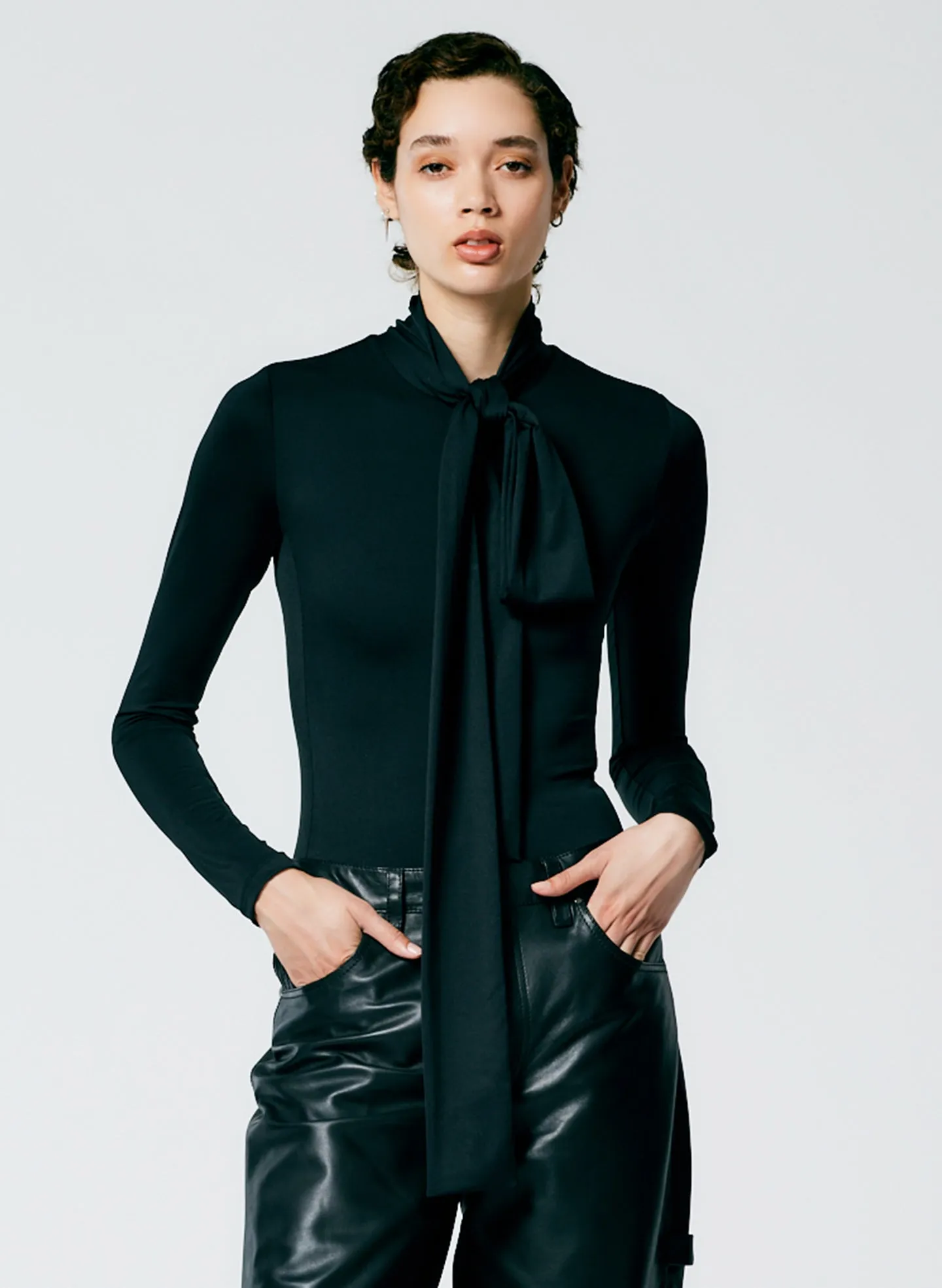 Tie Neck Stretch Bodysuit sold by Tibi