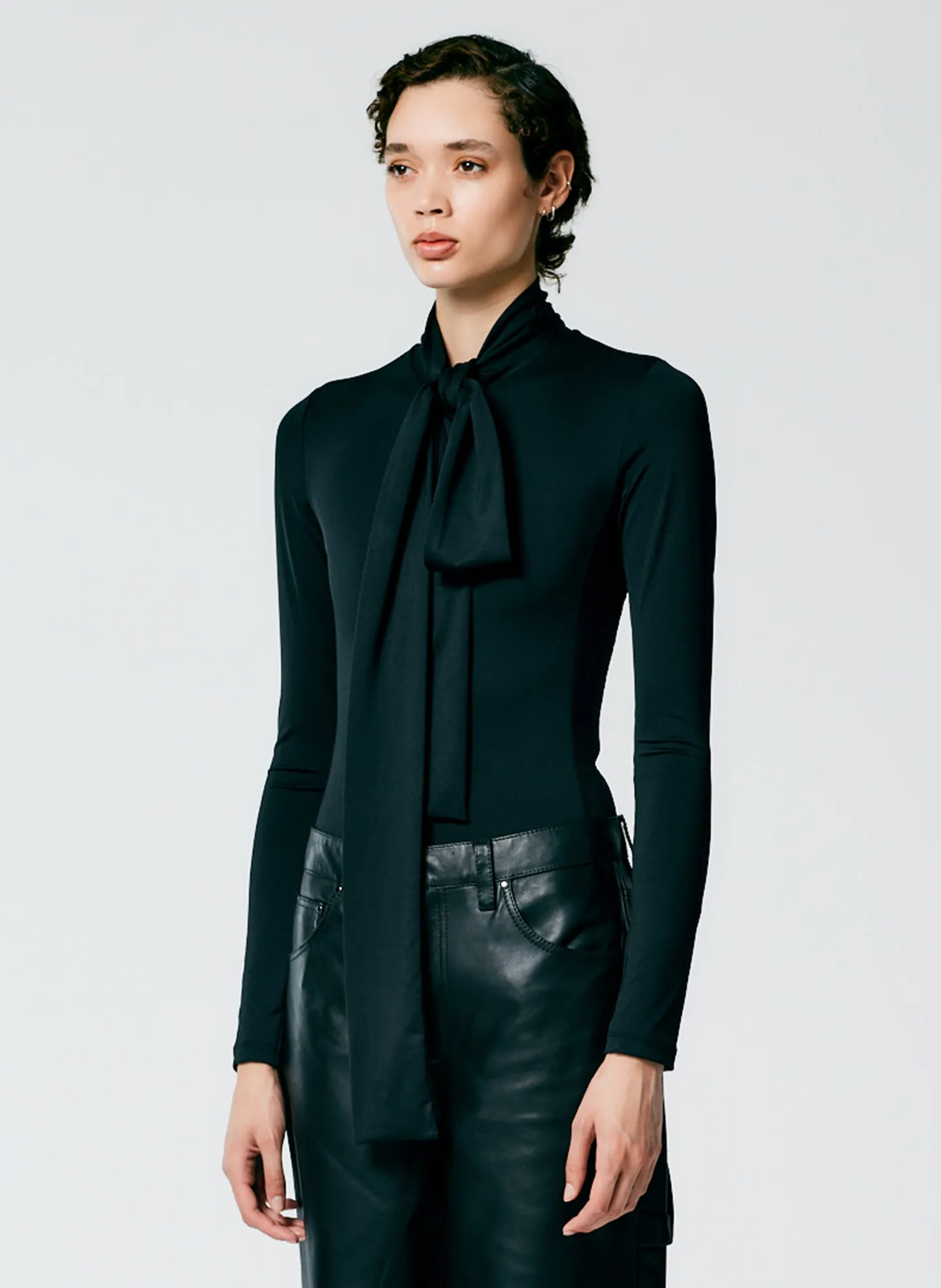 Tie Neck Stretch Bodysuit sold by Tibi product image thumbnail 3