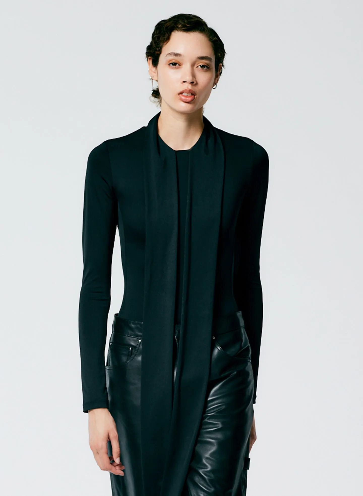 Tie Neck Stretch Bodysuit sold by Tibi product image thumbnail 2