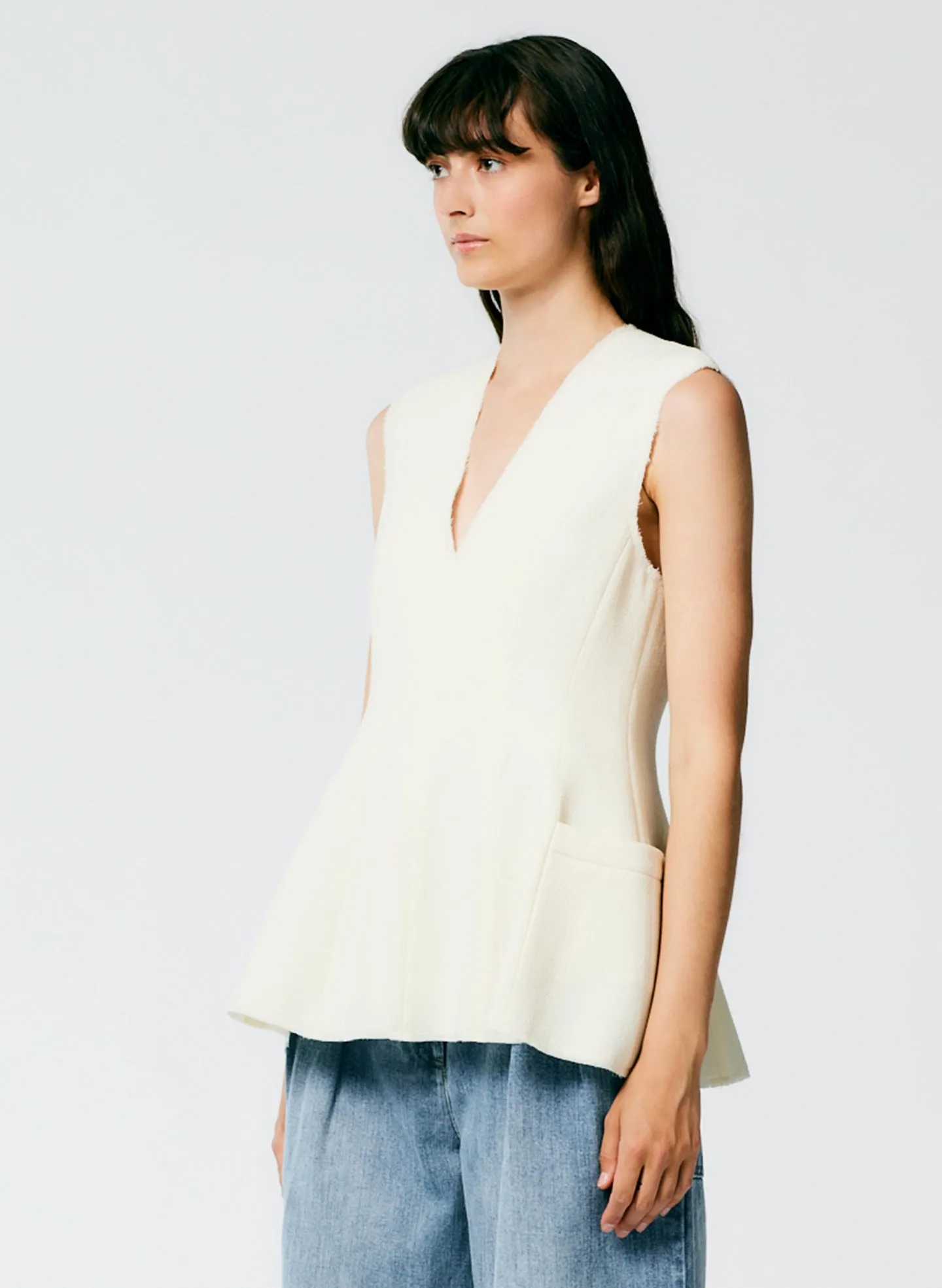 Melee Crepe V-Neck Top sold by Tibi product image thumbnail 2
