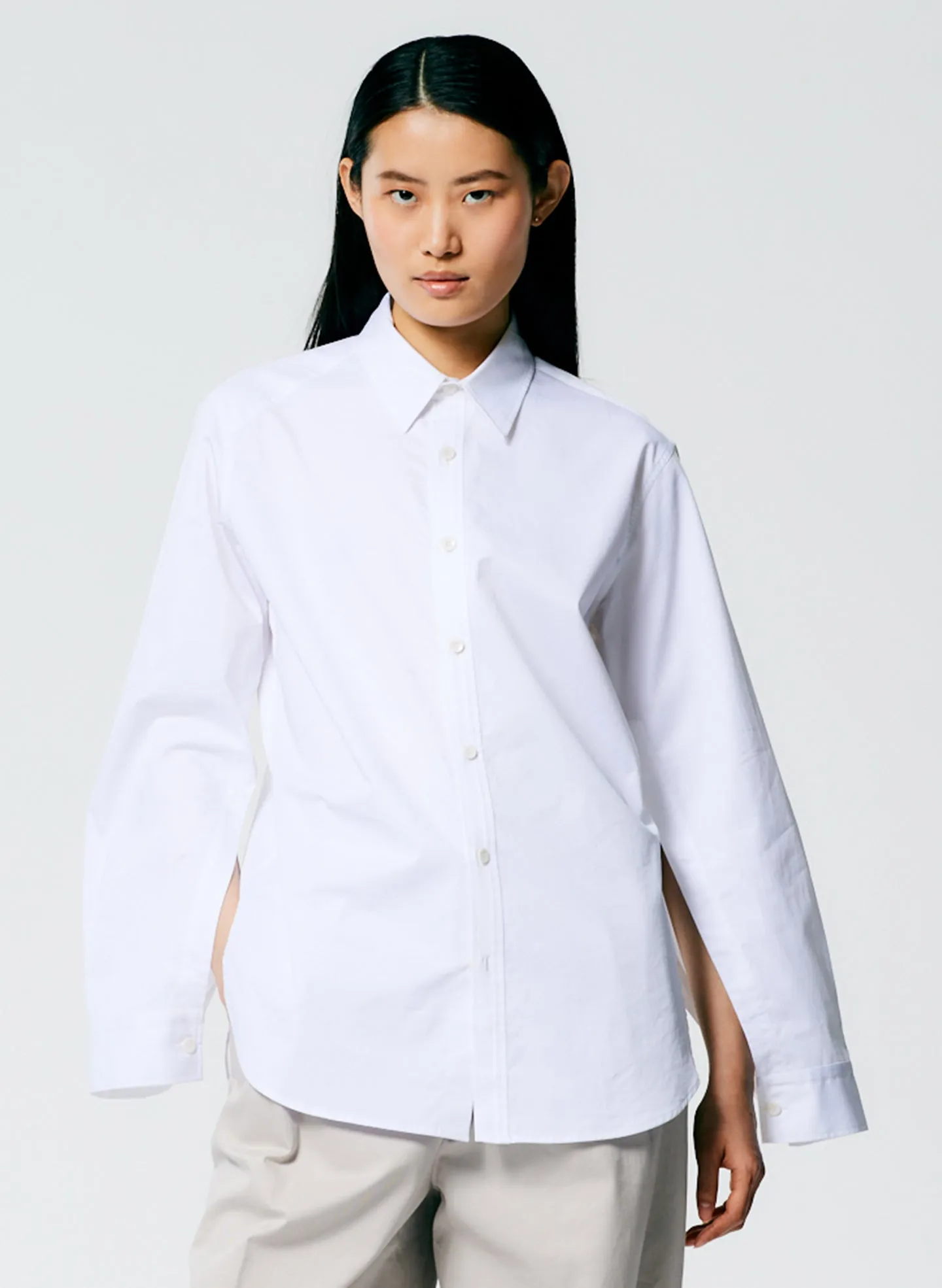 Eco Poplin Shirt With Inseam Vent sold by Tibi