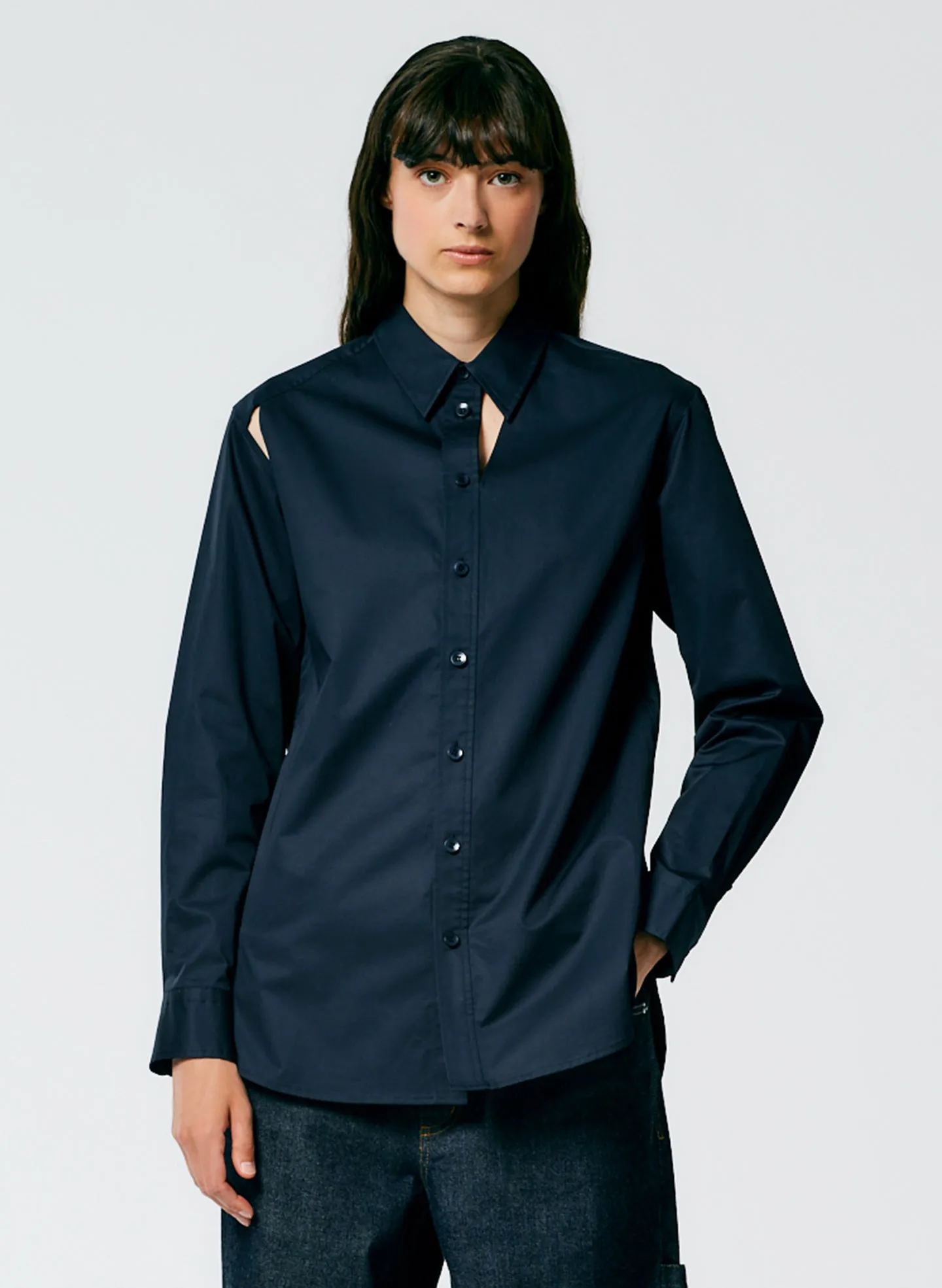Eco Poplin Cut Out Charlie Shirt sold by Tibi product image thumbnail 5