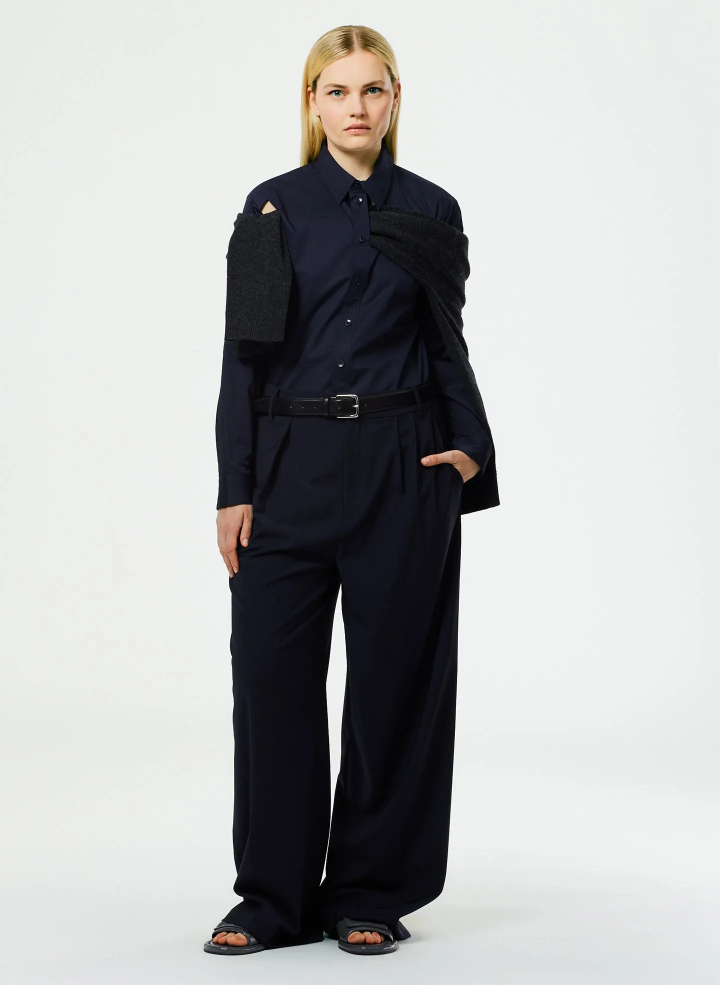 Eco Poplin Cut Out Charlie Shirt sold by Tibi product image thumbnail 4