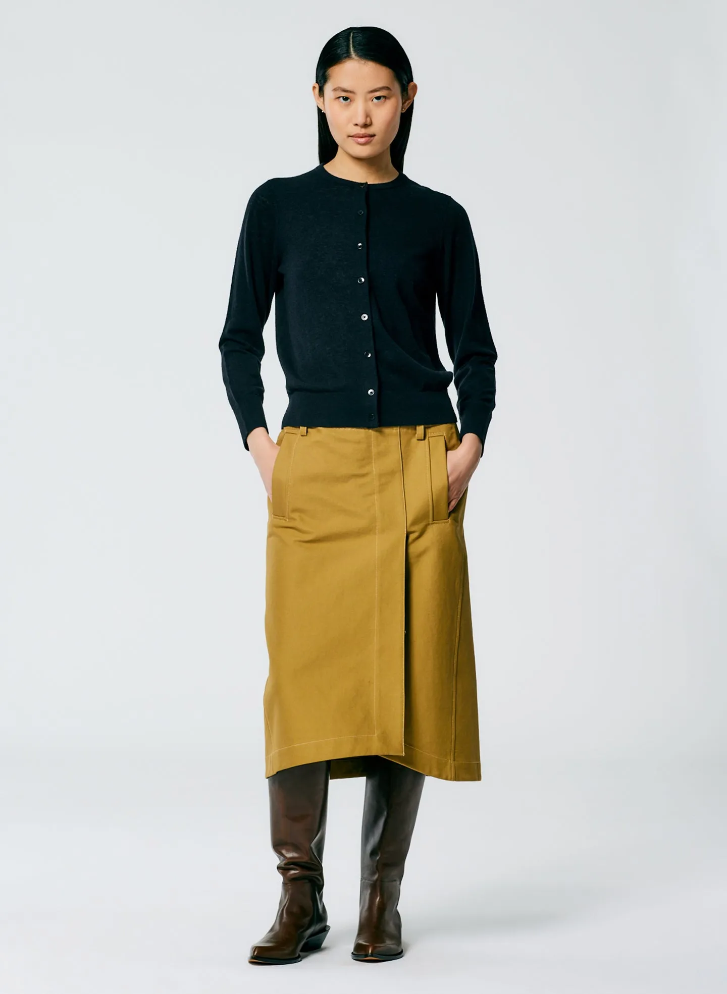 Skinlike Mercerized Wool Shrunken Cardigan sold by Tibi product image thumbnail 4