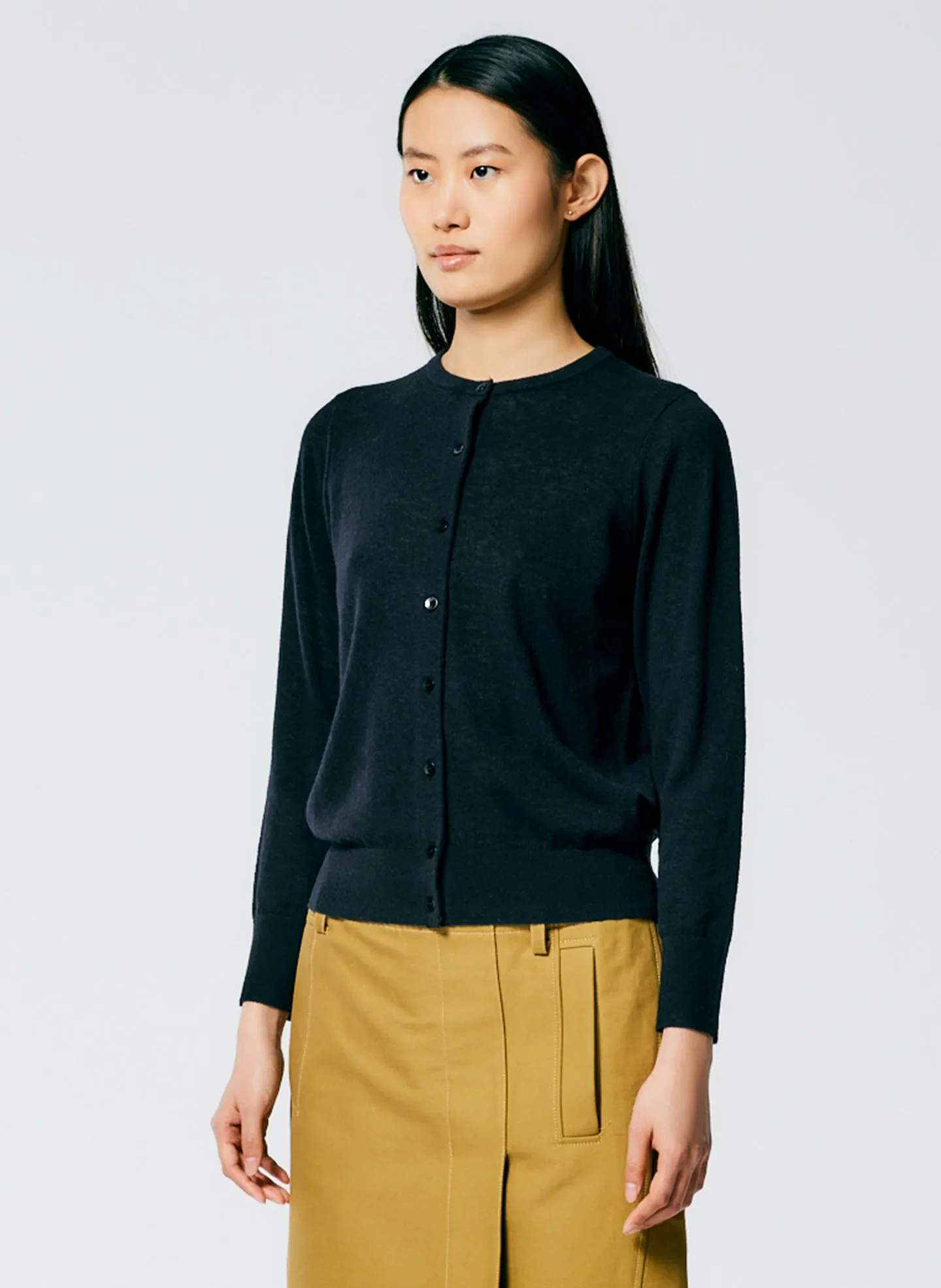 Skinlike Mercerized Wool Shrunken Cardigan sold by Tibi product image thumbnail 2