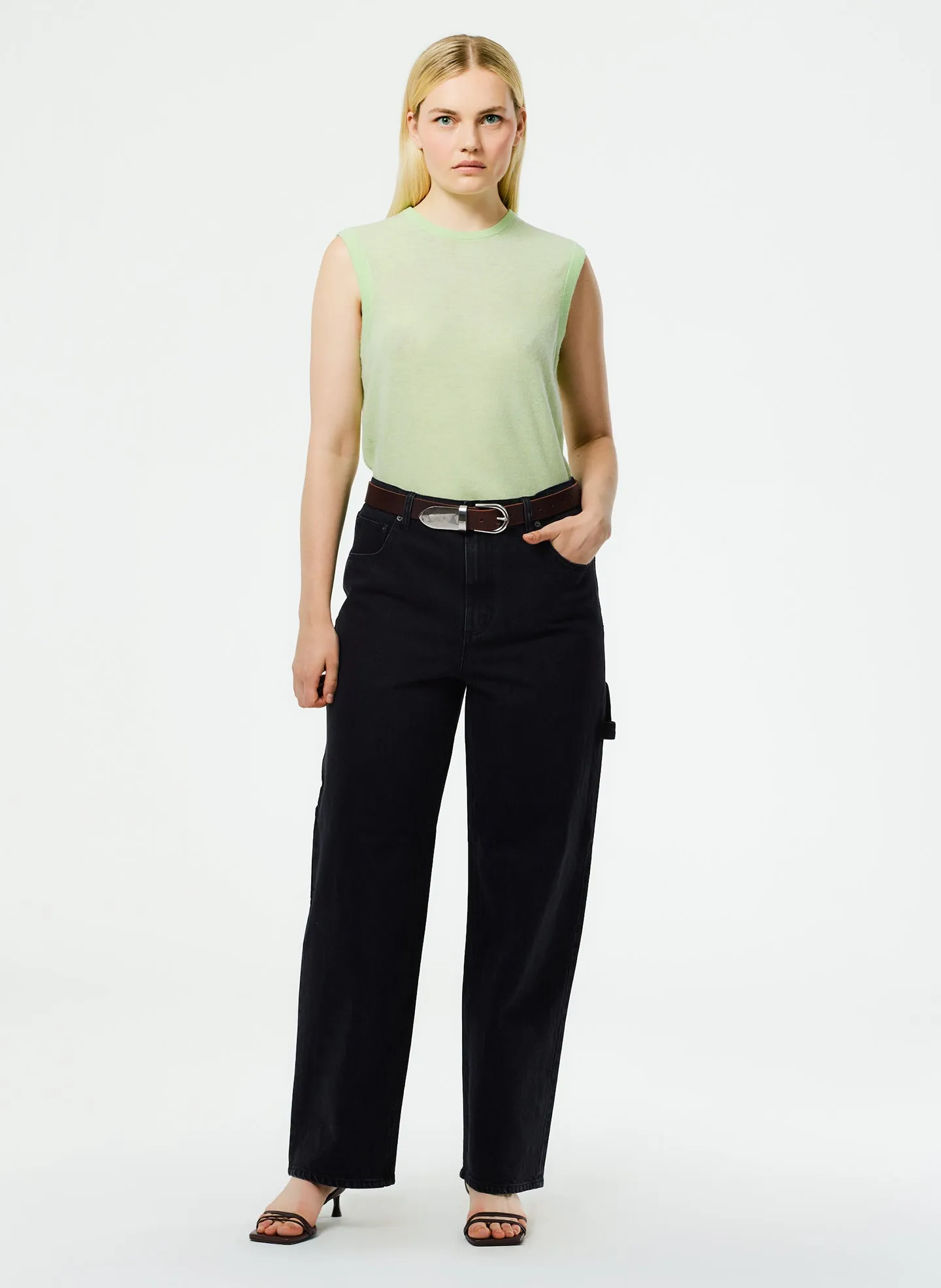 Skinlike Mercerized Wool Sleeveless Sweater sold by Tibi product image thumbnail 5