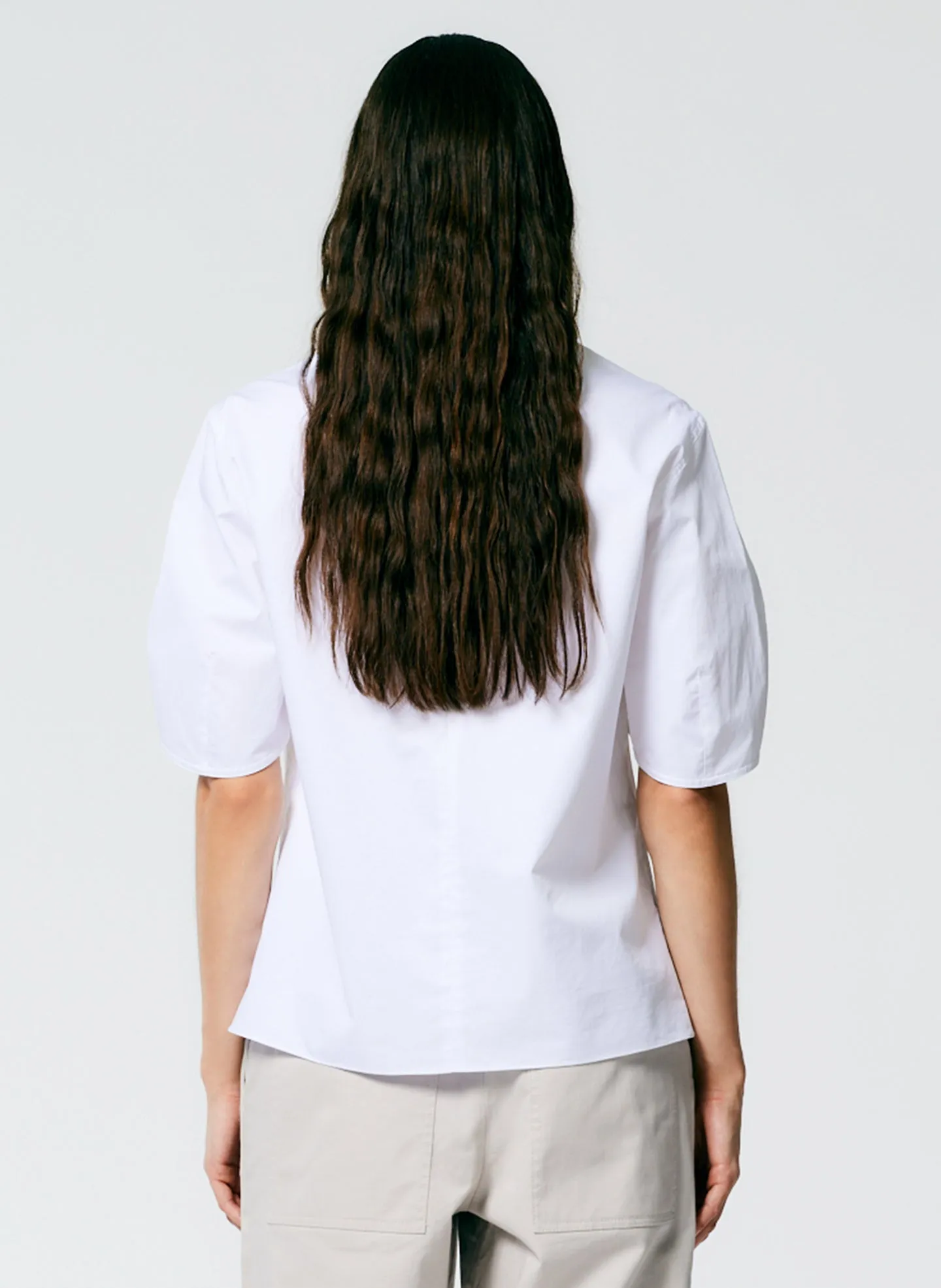 Eco Poplin Sculpted Sleeve Top With Cut Out Detail sold by Tibi product image thumbnail 3