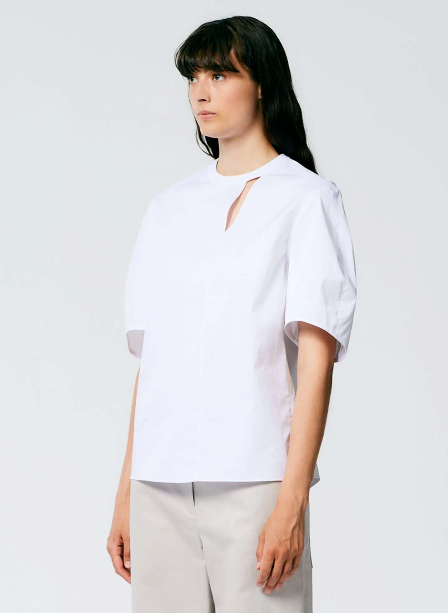 Eco Poplin Sculpted Sleeve Top With Cut Out Detail sold by Tibi product image thumbnail 2