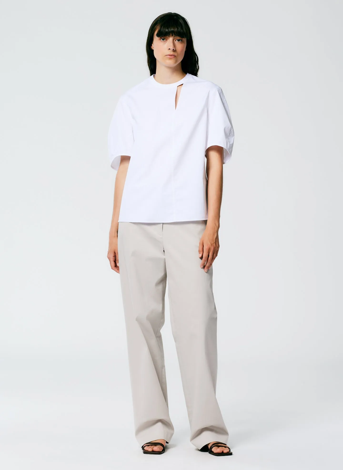 Eco Poplin Sculpted Sleeve Top With Cut Out Detail sold by Tibi product image thumbnail 4