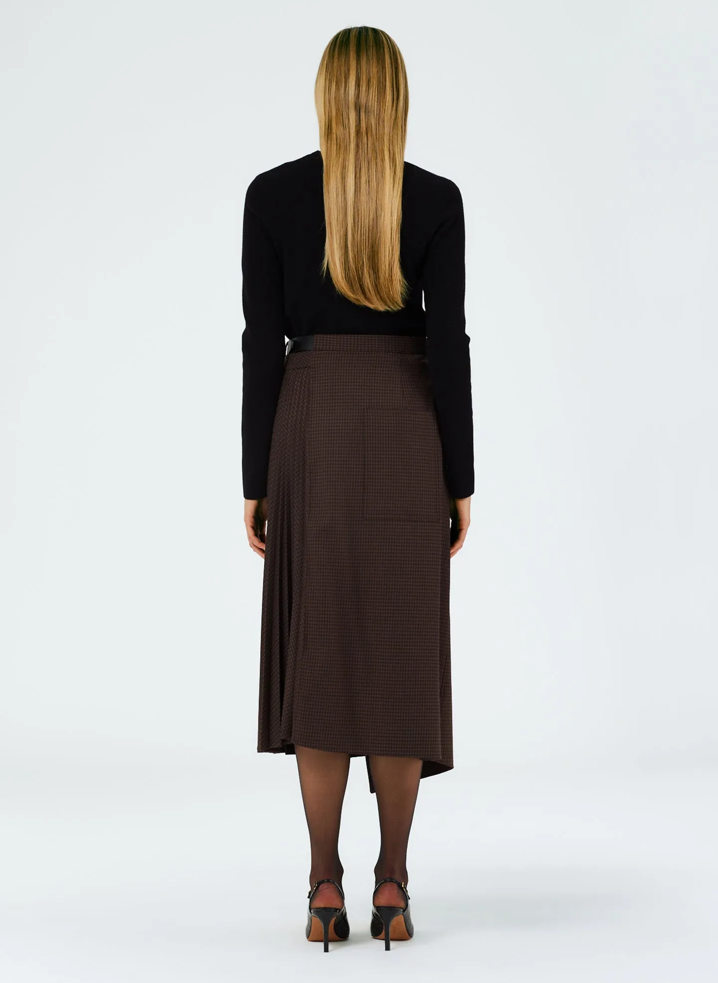 Jett Suiting Pleated Wrap Skirt sold by Tibi product image thumbnail 4
