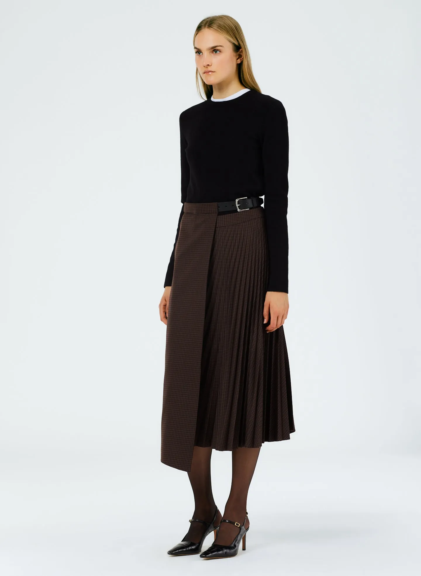 Jett Suiting Pleated Wrap Skirt sold by Tibi product image thumbnail 3