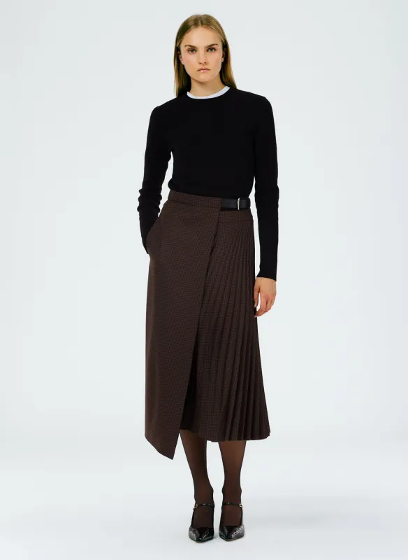 Jett Suiting Pleated Wrap Skirt made by Tibi