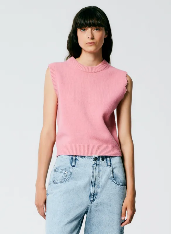 Soft Lambswool Distressed Vest sold by Tibi