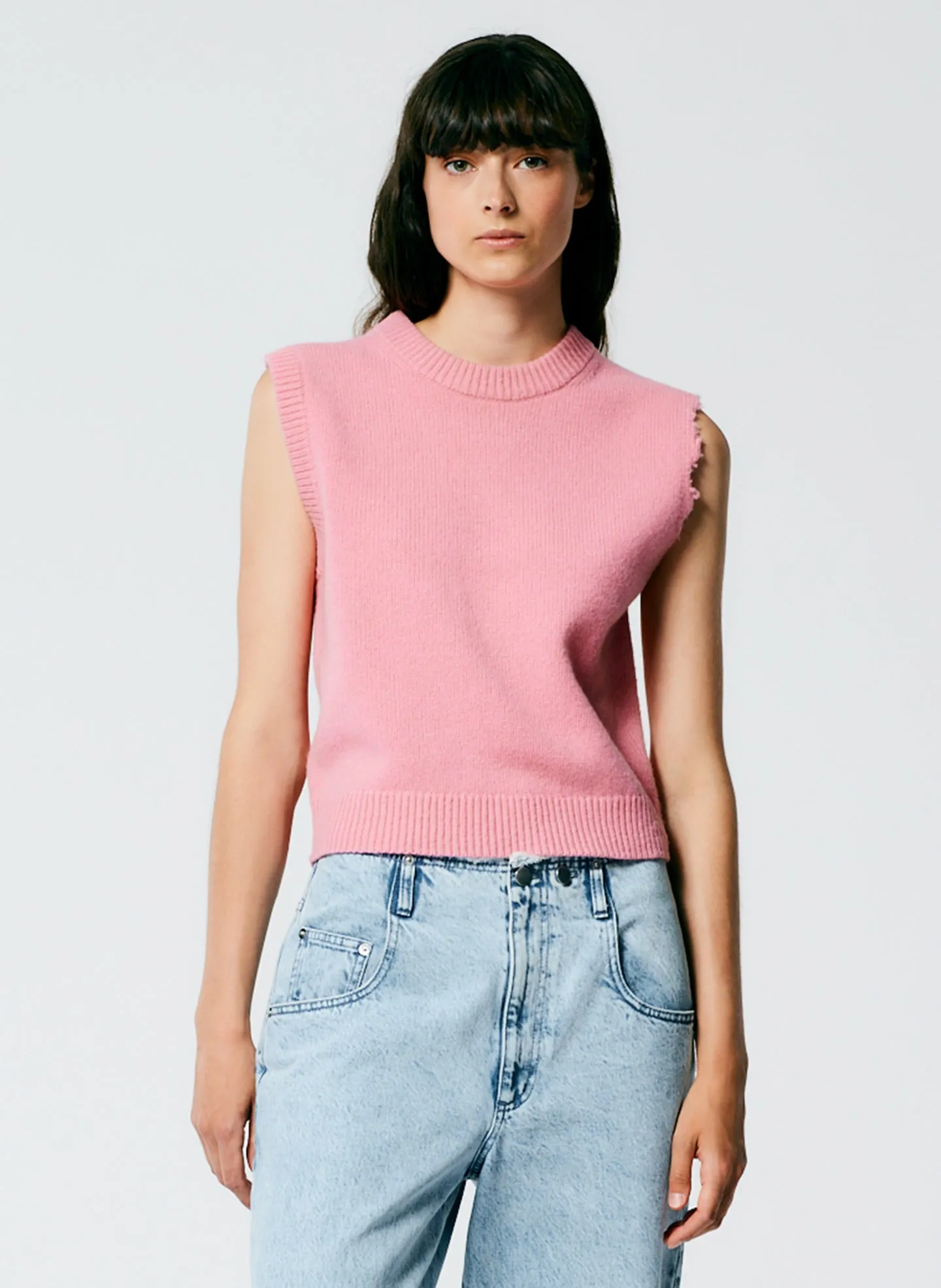 Soft Lambswool Distressed Vest sold by Tibi