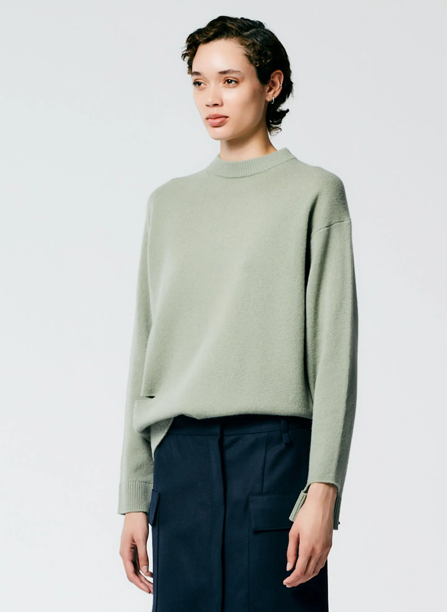 Soft Lambswool Crewneck Easy Pullover sold by Tibi product image thumbnail 3