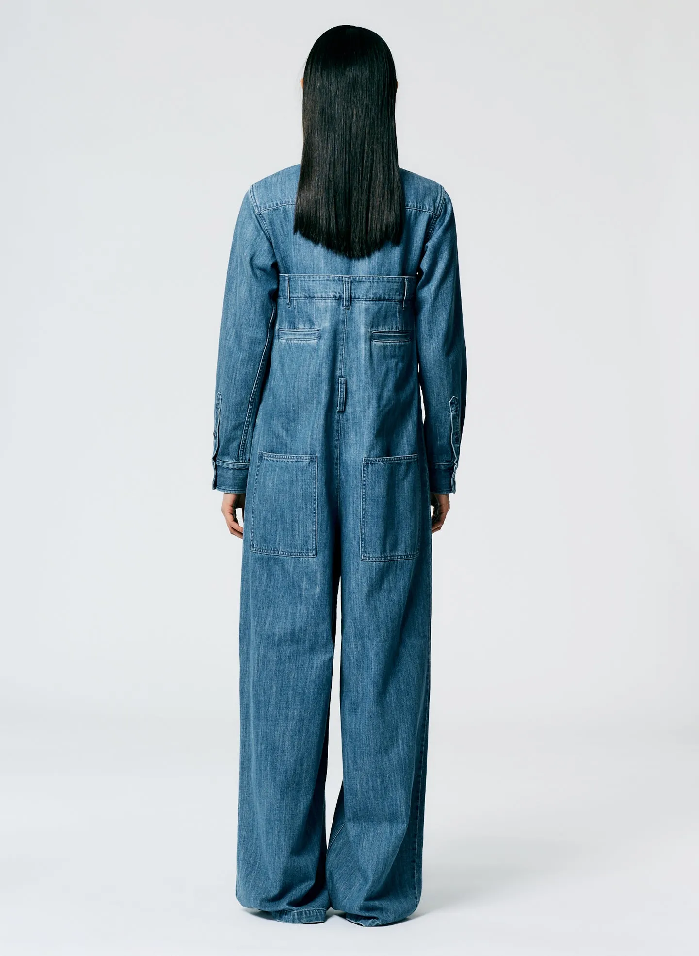 Lightweight Stone Washed Denim Jumpsuit sold by Tibi product image thumbnail 4