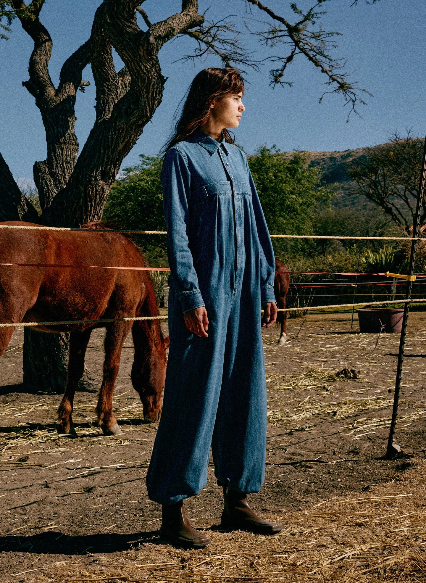 Lightweight Stone Washed Denim Jumpsuit sold by Tibi product image thumbnail 2