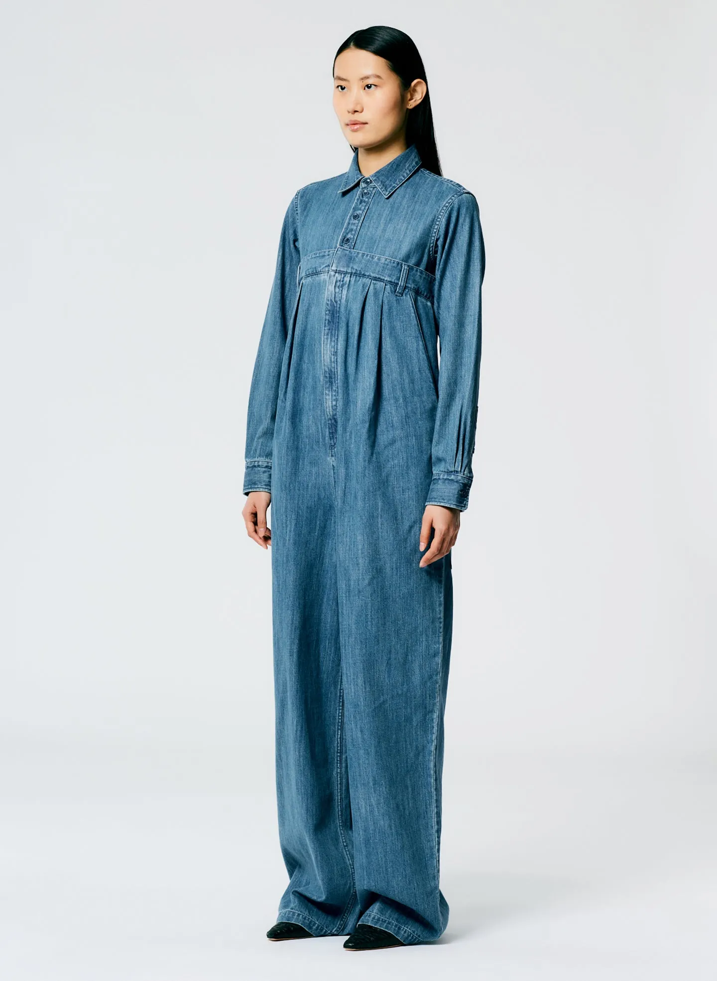 Lightweight Stone Washed Denim Jumpsuit sold by Tibi product image thumbnail 3
