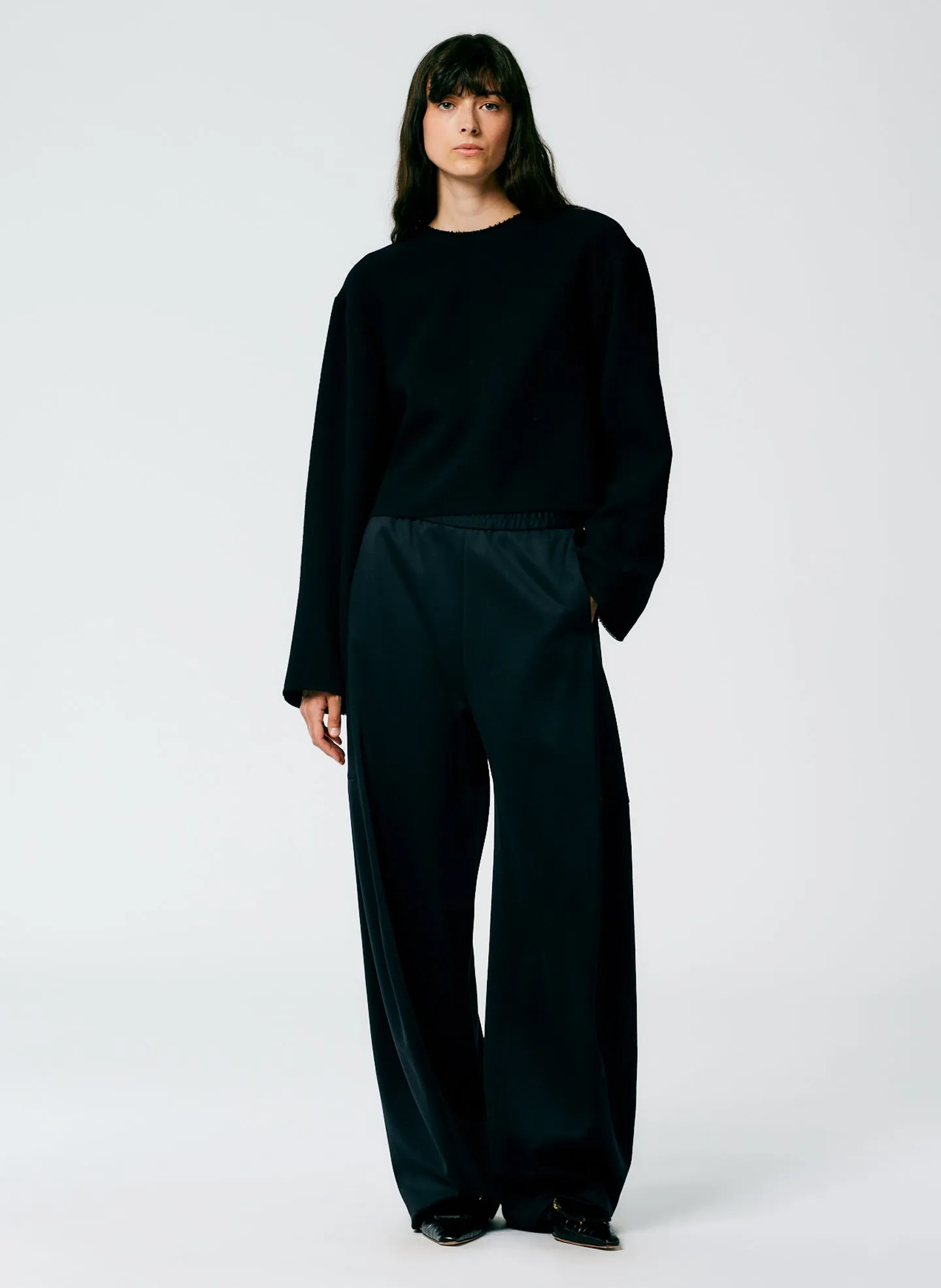 Melee Crepe Long Sleeve Cropped Top sold by Tibi product image thumbnail 4