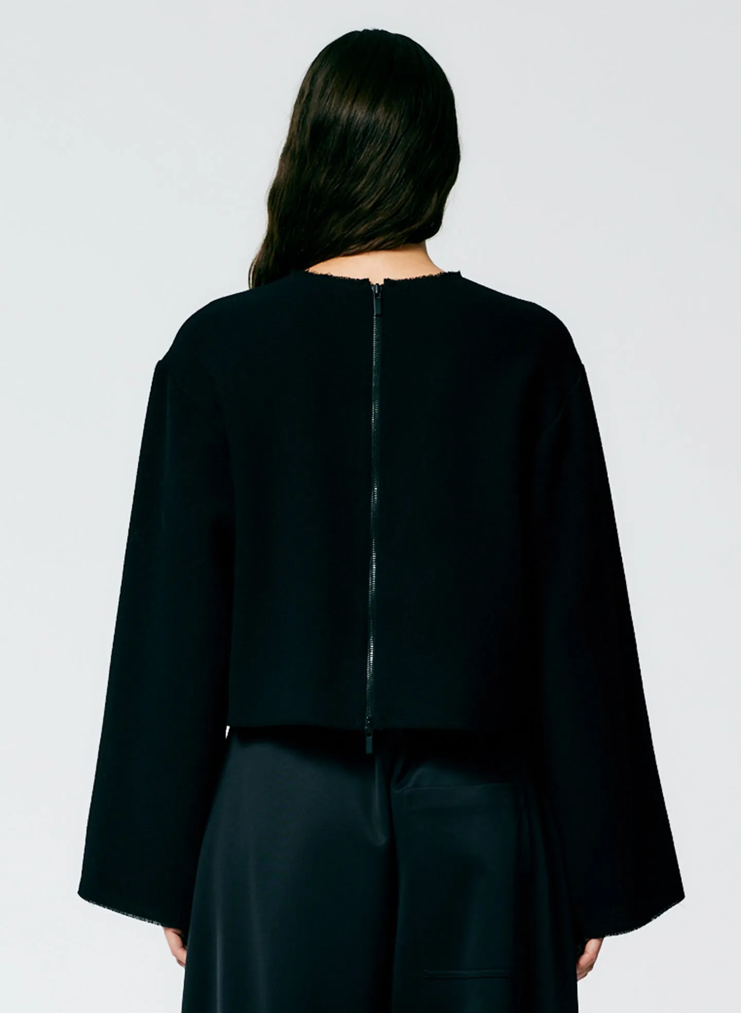 Melee Crepe Long Sleeve Cropped Top sold by Tibi product image thumbnail 3