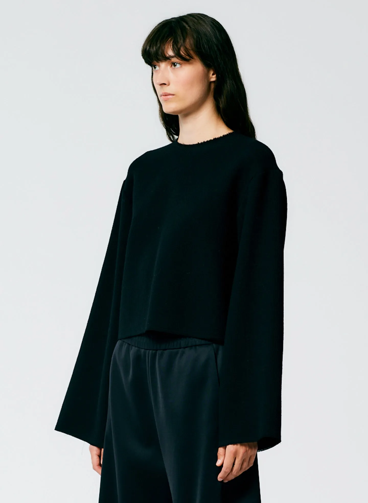 Melee Crepe Long Sleeve Cropped Top sold by Tibi product image thumbnail 2