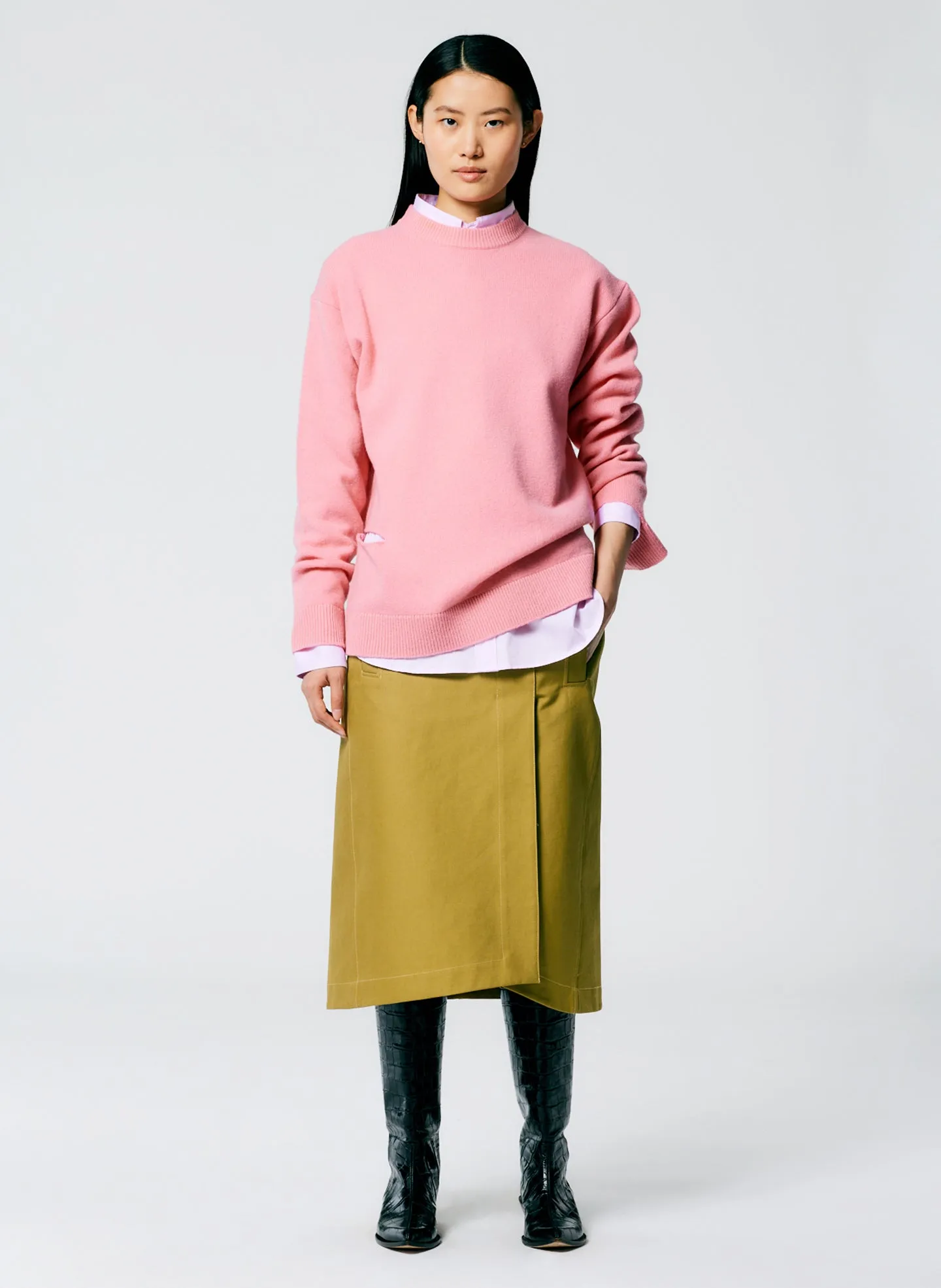 Soft Lambswool Crewneck Easy Pullover sold by Tibi product image thumbnail 5