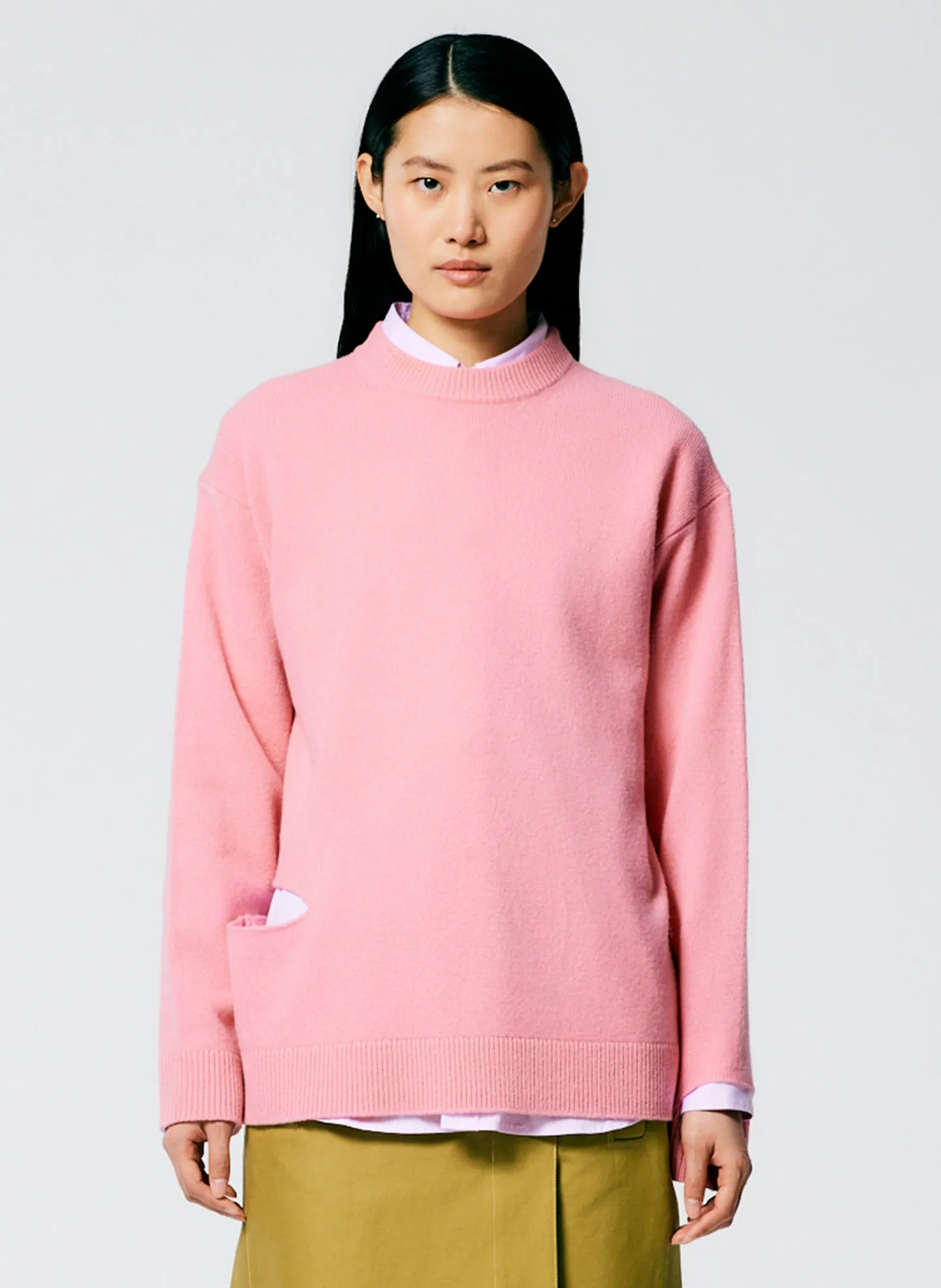 Soft Lambswool Crewneck Easy Pullover sold by Tibi product image thumbnail 2