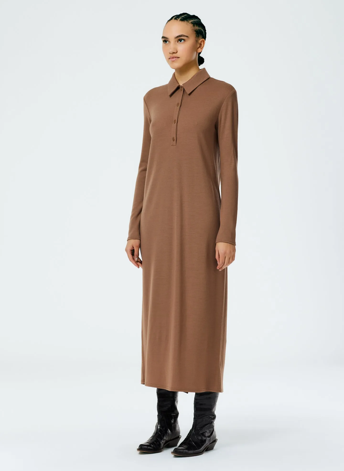 Wool Jersey Polo Shirtdress sold by Tibi product image thumbnail 2