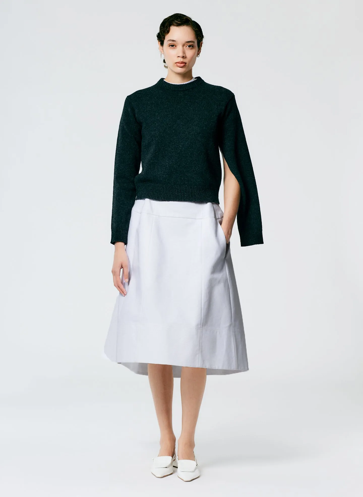 Sculpted Cotton Skirt sold by Tibi product image thumbnail 4