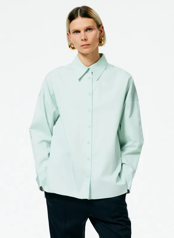Stone Washed Lightweight Twill Oversized Shirt made by Tibi